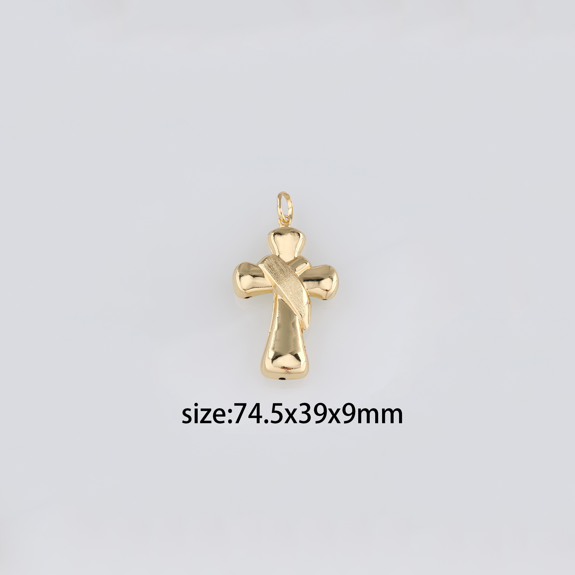 18K Gold Filled Cross Pendant,Religious Charm Earrings Necklace for DIY Jewelry Making Supply