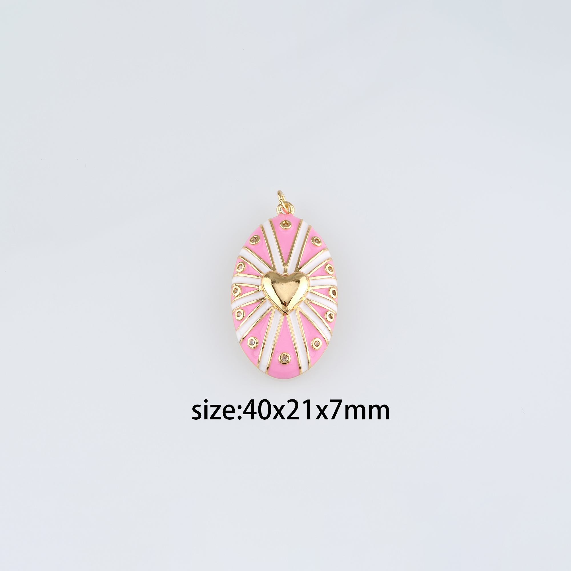 18K Gold Filled Heart Pendant,Enamel Heart Charm Earrings Necklace for DIY Jewelry Making Supply