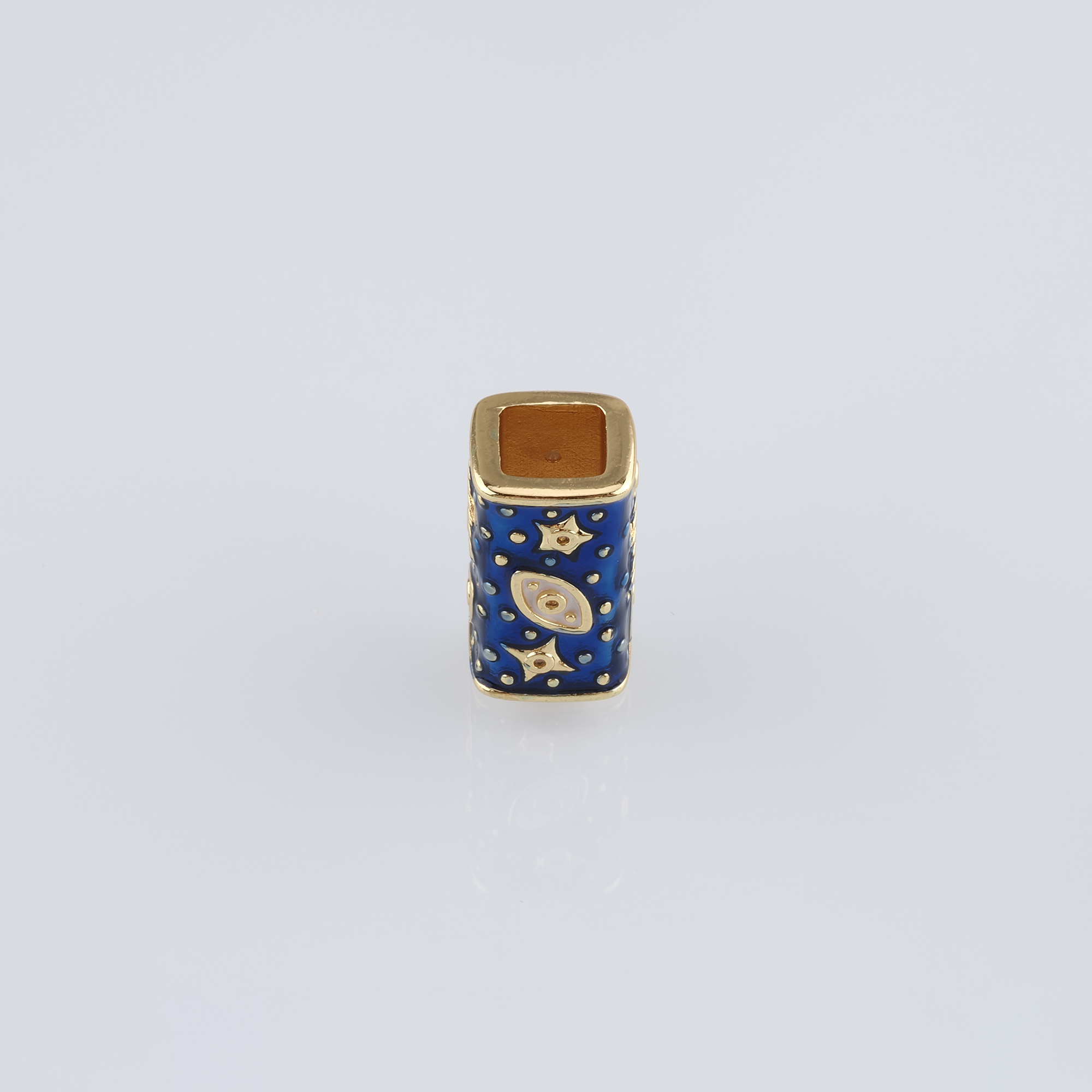 18K Gold Filled Evil Eye Spacer Beads,Barrel Bead,Enamel Evil Eye Bead for Bracelet Jewelry Necklace Making Supply