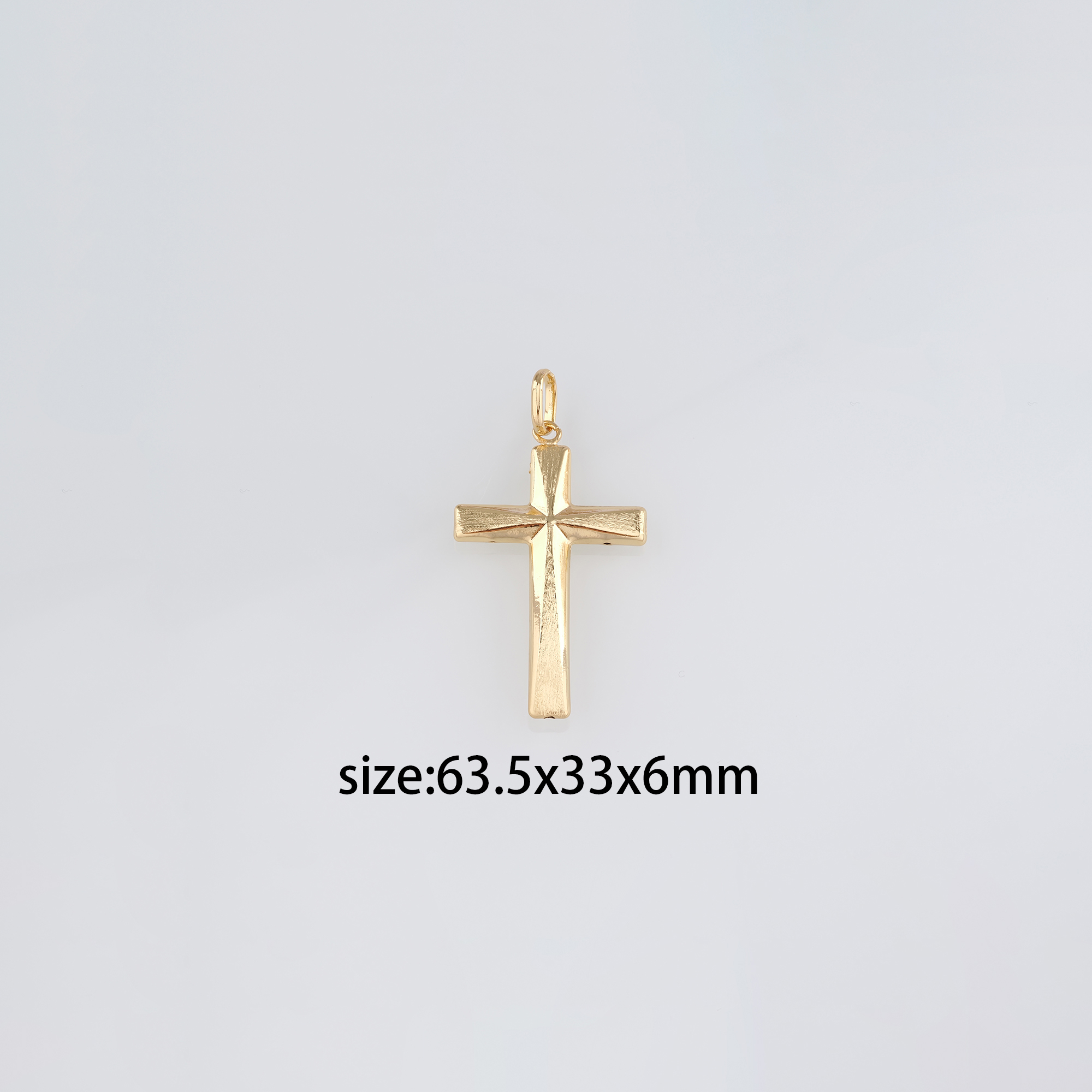 18K Gold Filled Cross Pendant,Religious Charm Earrings Necklace for DIY Jewelry Making Supply