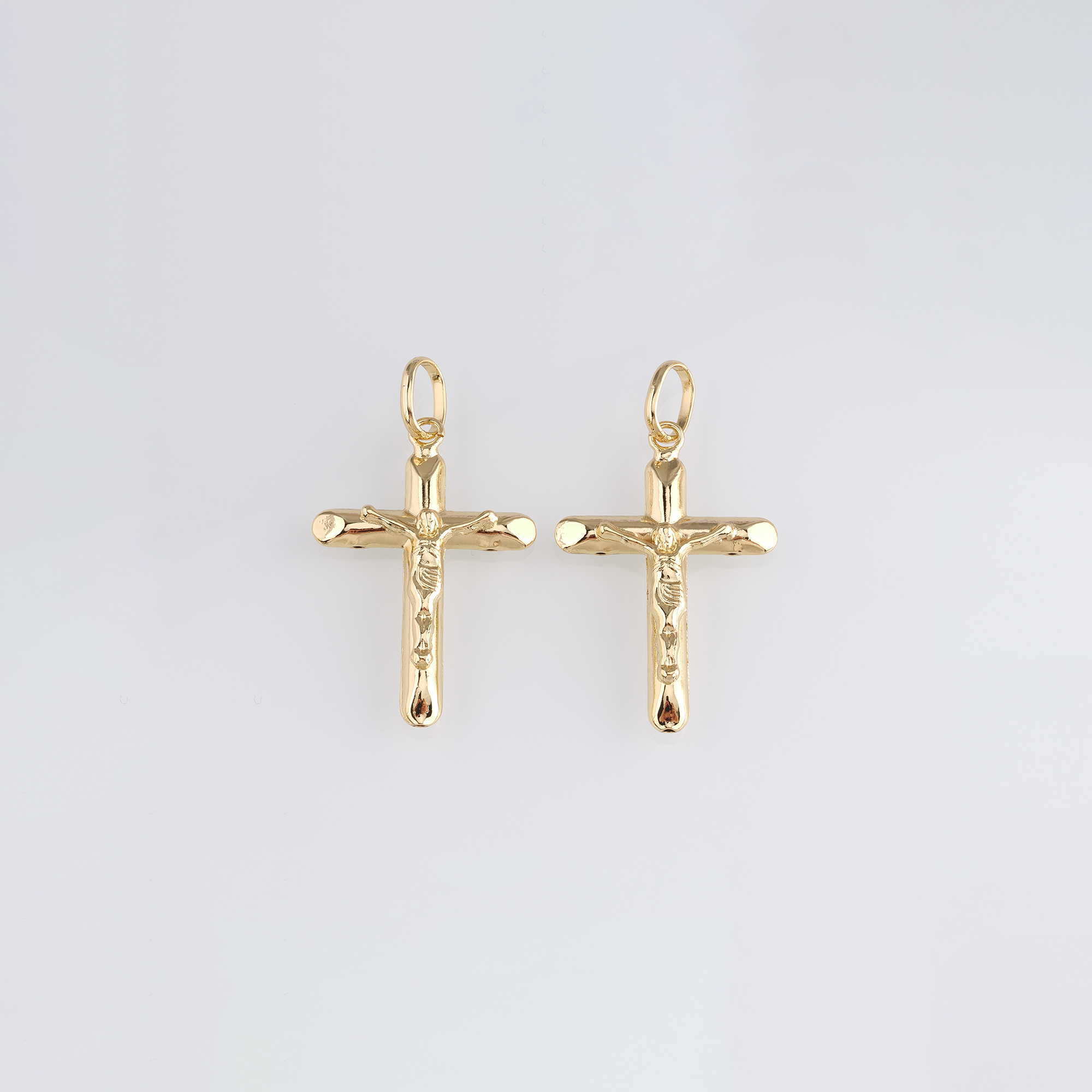 18K Gold Filled Cross Pendant,Religious Charm Earrings Necklace for DIY Jewelry Making Supply