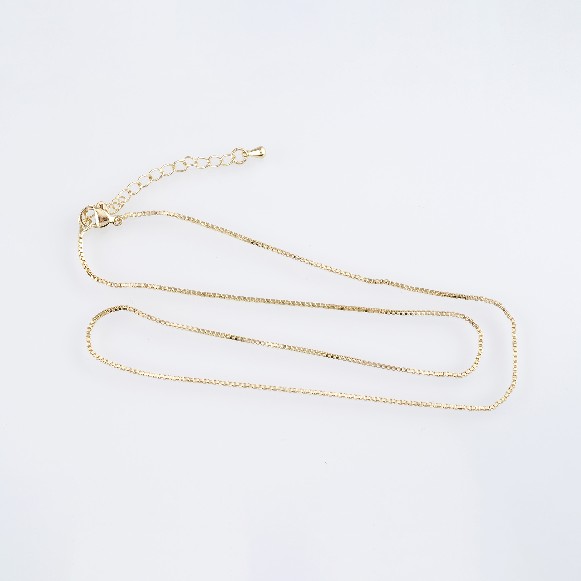 18K Gold Filled Box Chain Necklace,Thin Link Chain Necklace,Box Link Chain,Minimalist Necklace,Adjustable Necklace