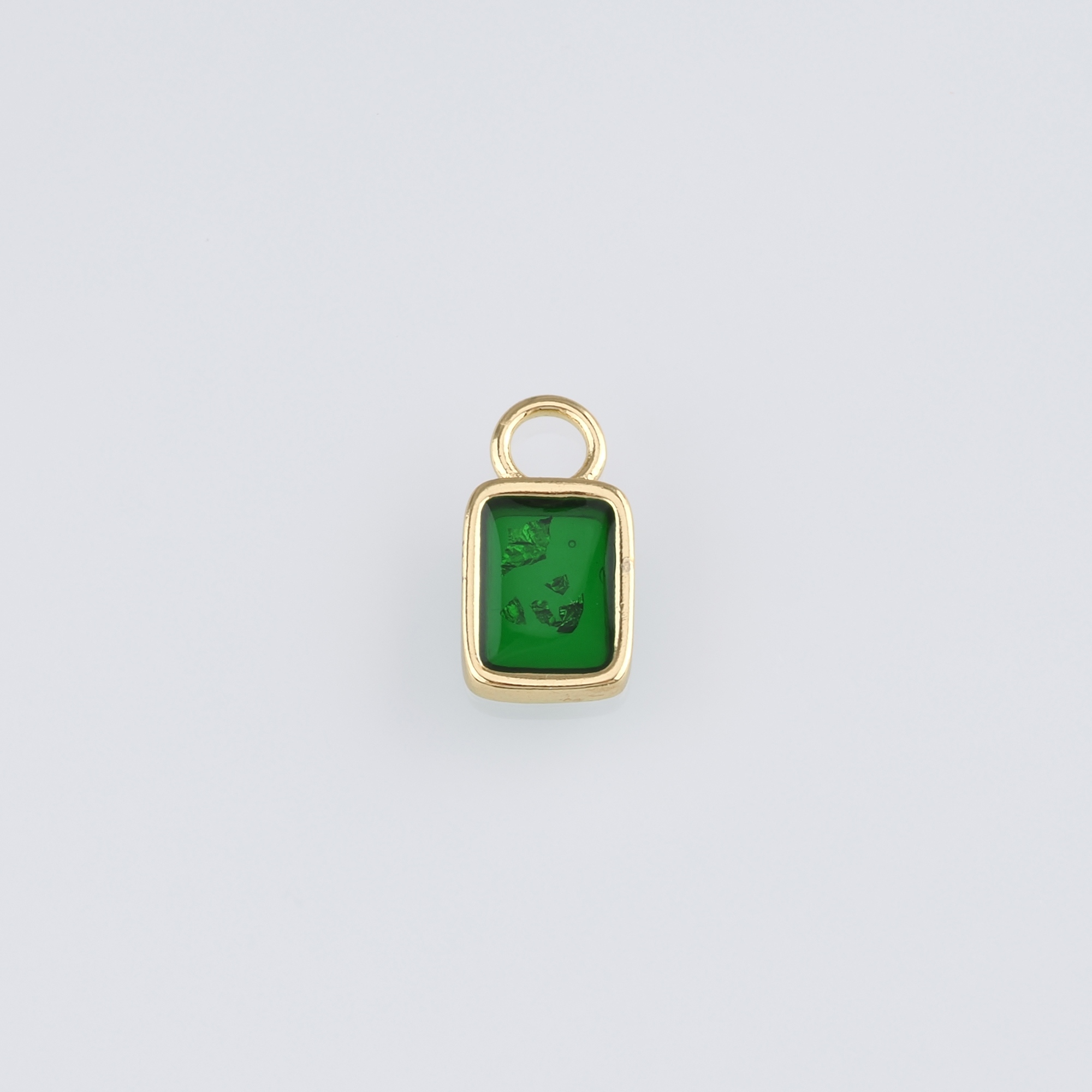 18K Gold Filled Rectangle Pendant,Enamel Rectangle Charm Earrings Necklace for DIY Jewelry Making Supply