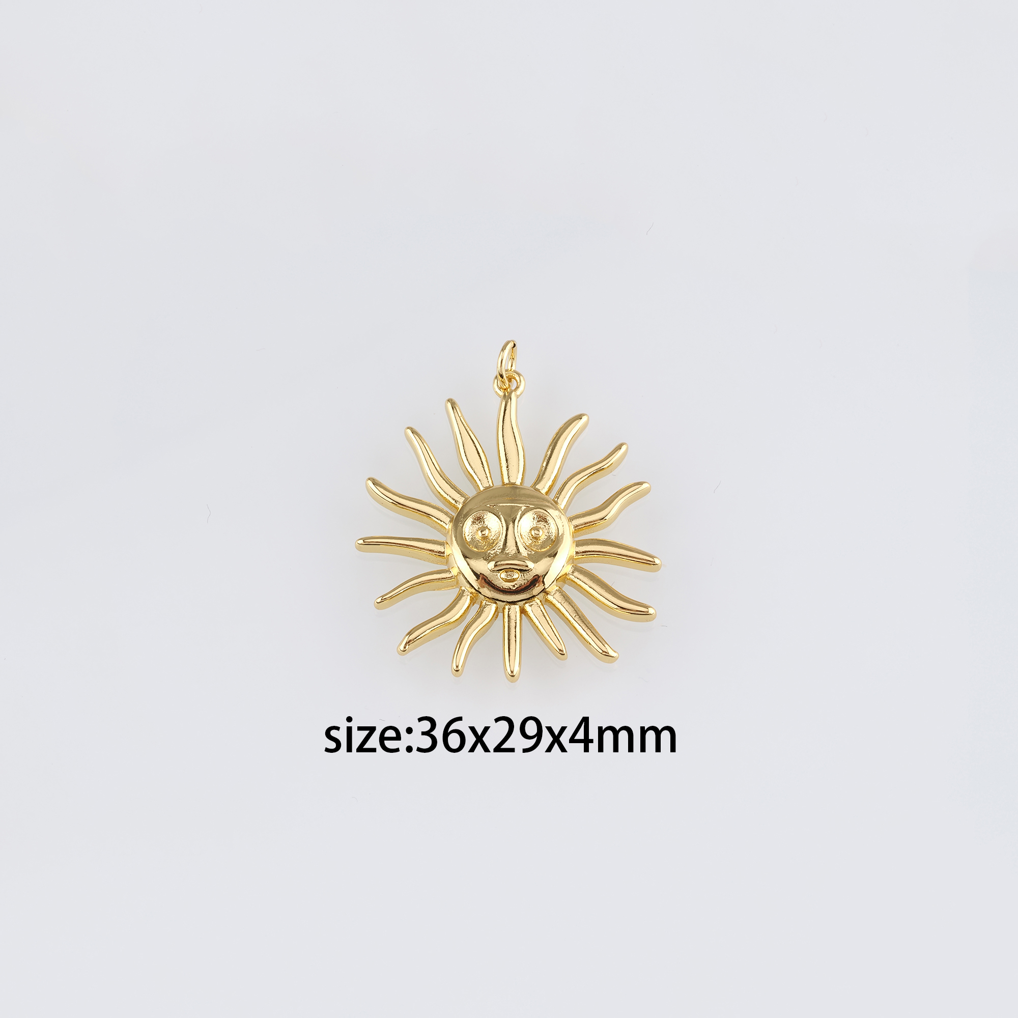 18K Gold Filled Sun Pendant,Dainty Sun Face Charm Earrings Necklace for DIY Jewelry Making Supply