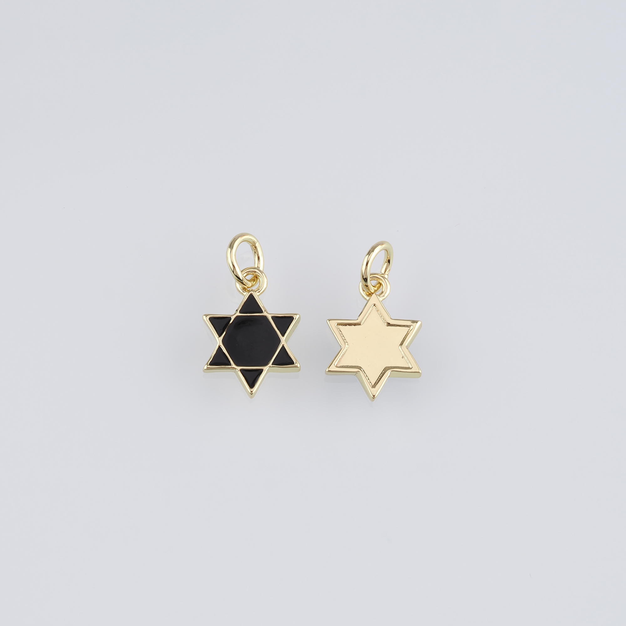 18K Gold Filled David Star Pendant,Enamel David Star Charm Earrings Necklace for DIY Jewelry Making Supply