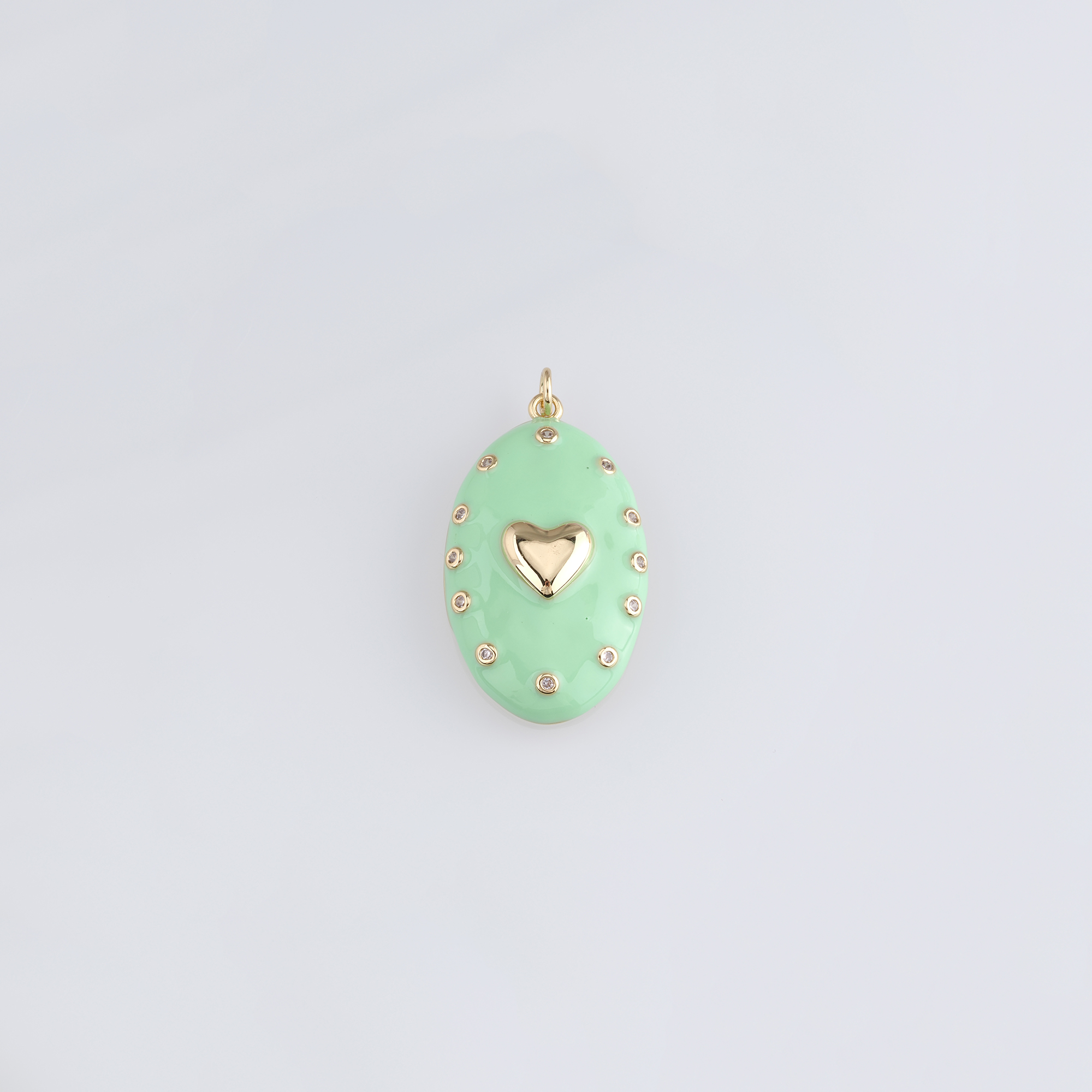 18K Gold Filled Heart Pendant,Enamel Heart Charm Earrings Necklace for DIY Jewelry Making Supply