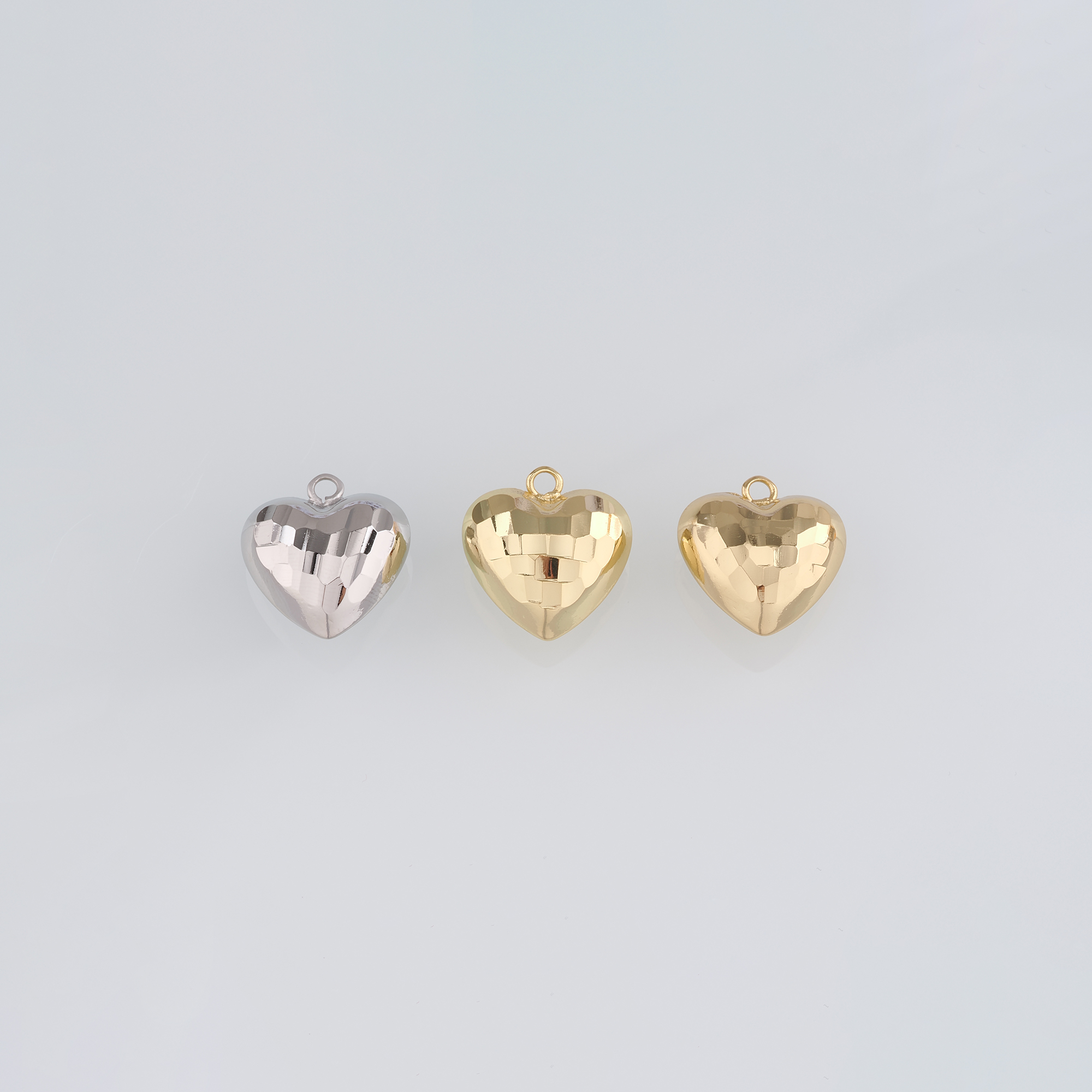 18K Gold Filled Heart Pendant,Dainty Heart Charm Earrings Necklace for DIY Jewelry Making Supply