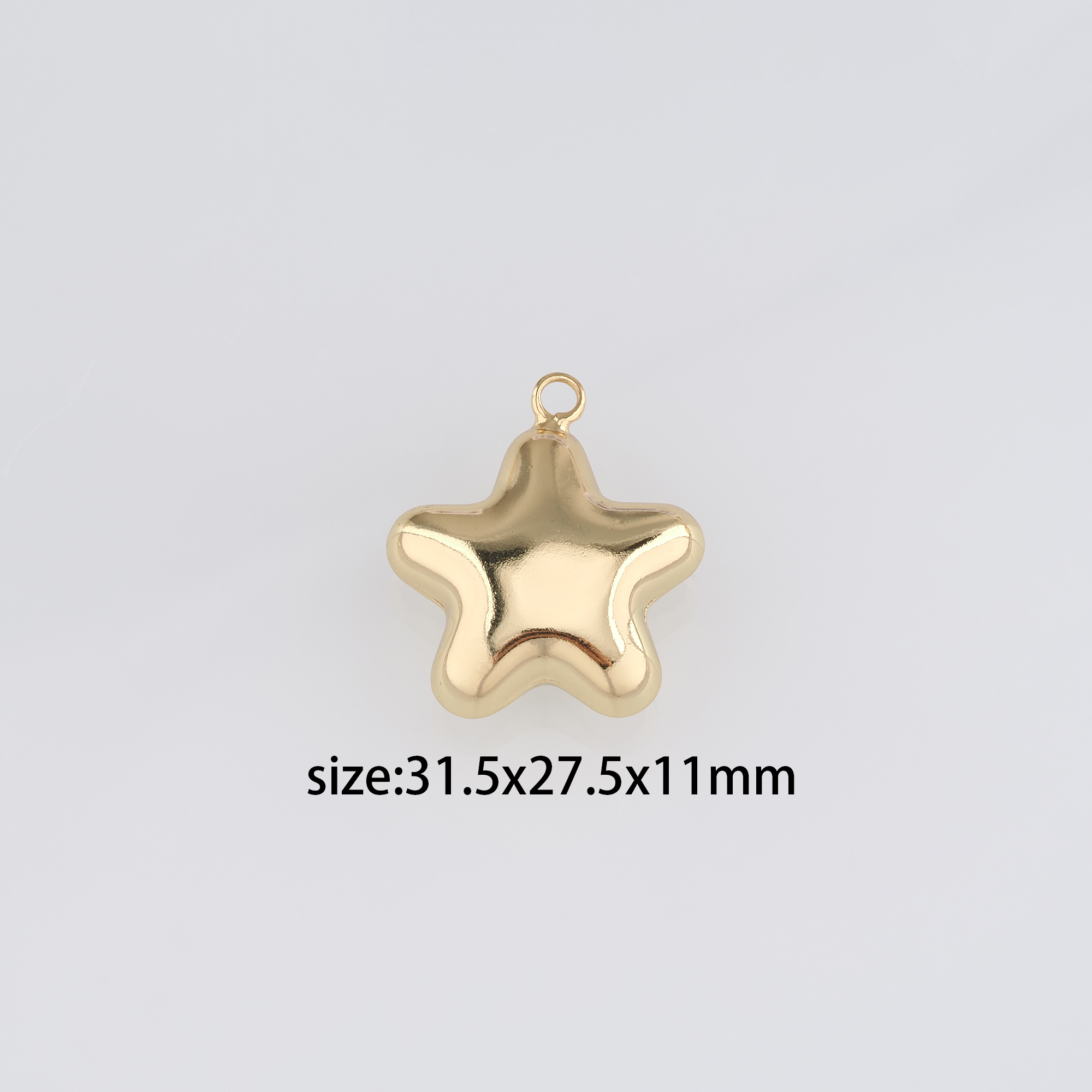 18K Gold Filled Star Pendant,Celestial Charm Earrings Necklace for DIY Jewelry Making Supply