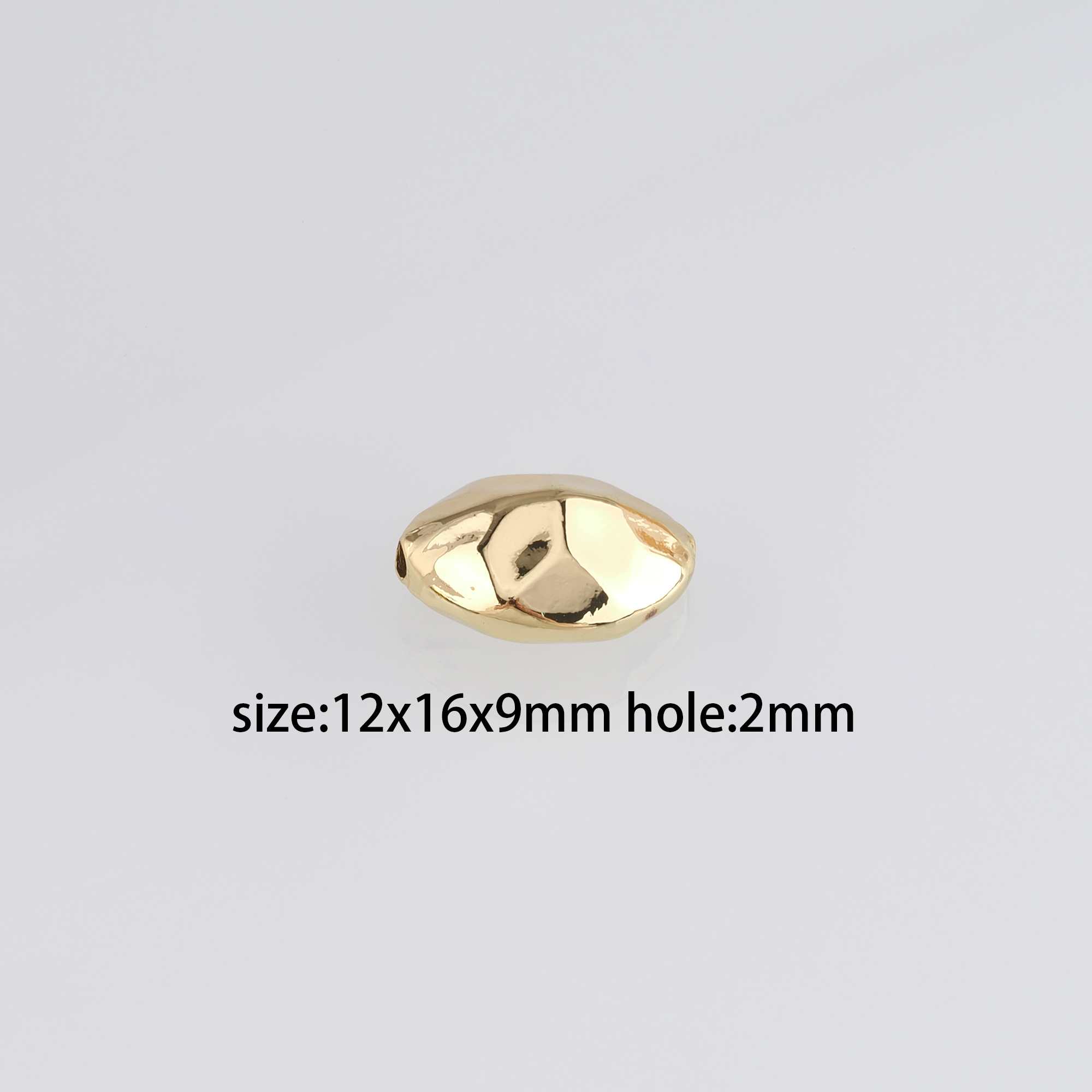 18K Gold Filled Geometric Spacer Beads,Irregular Bead for Bracelet Jewelry Necklace Making Supply