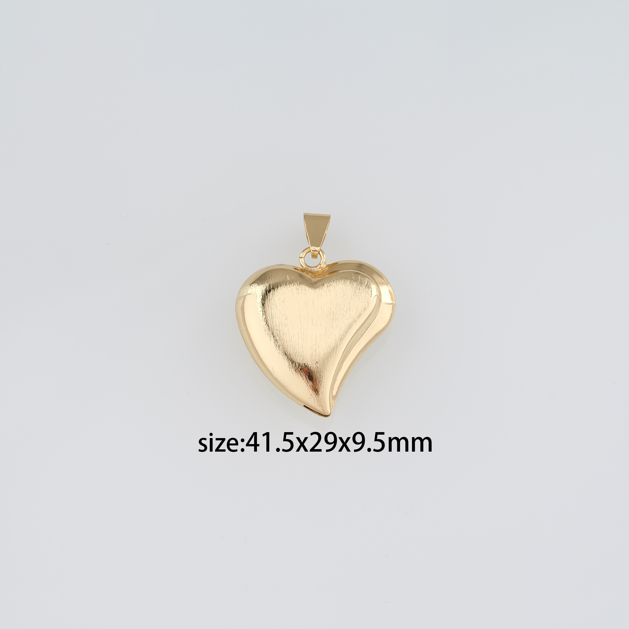18K Gold Filled Heart Pendant,Dainty Heart Charm Earrings Necklace for DIY Jewelry Making Supply