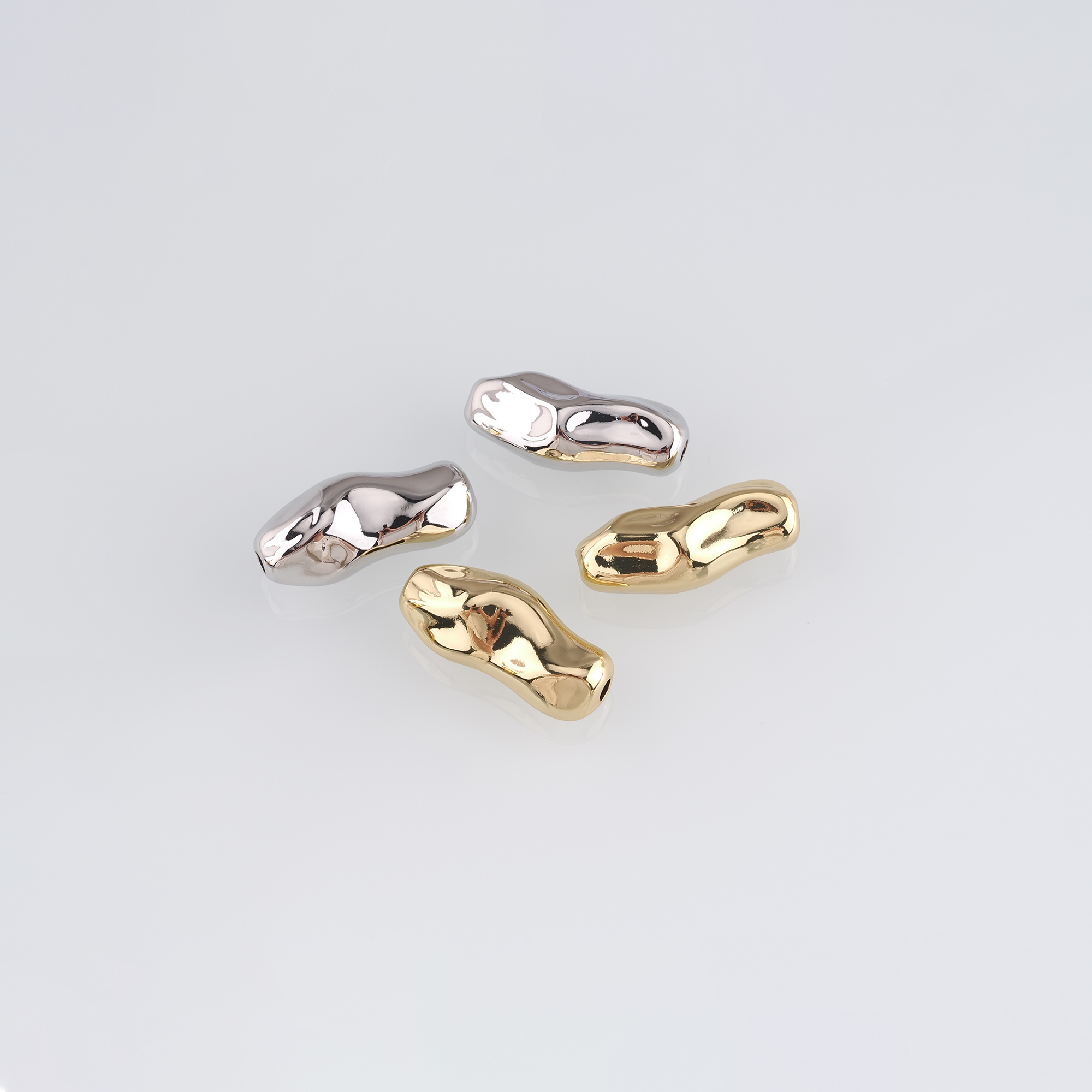 18K Gold Filled Geometric Spacer Beads,Irregular Bead for Bracelet Jewelry Necklace Making Supply