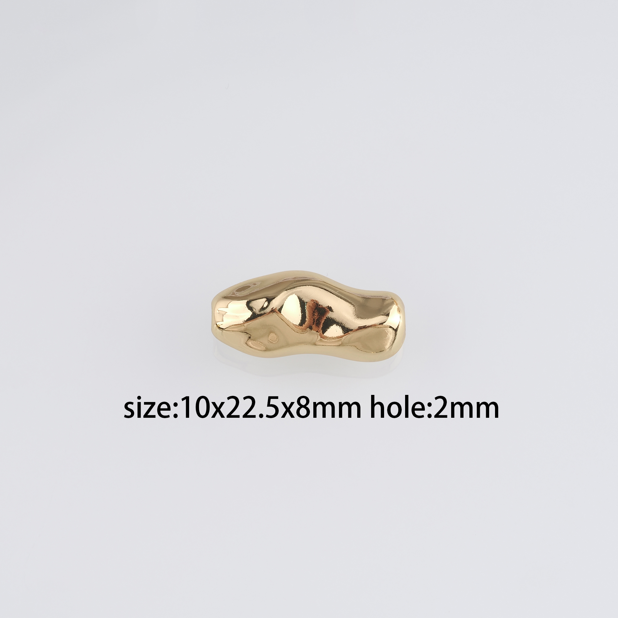18K Gold Filled Geometric Spacer Beads,Irregular Bead for Bracelet Jewelry Necklace Making Supply
