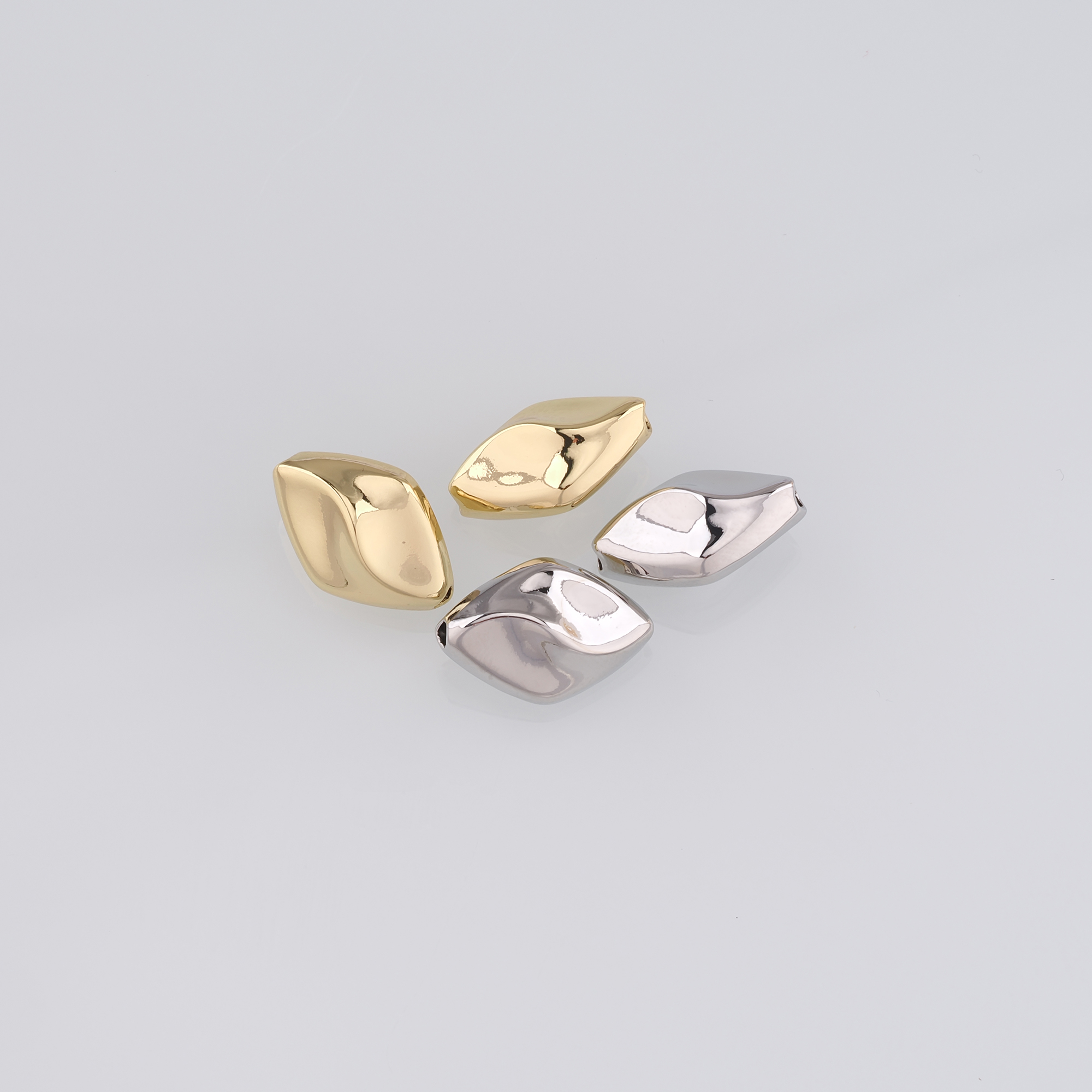 18K Gold Filled Rhombus Spacer Beads,Dainty Irregular Beads,DIY Jewelry Making Supply