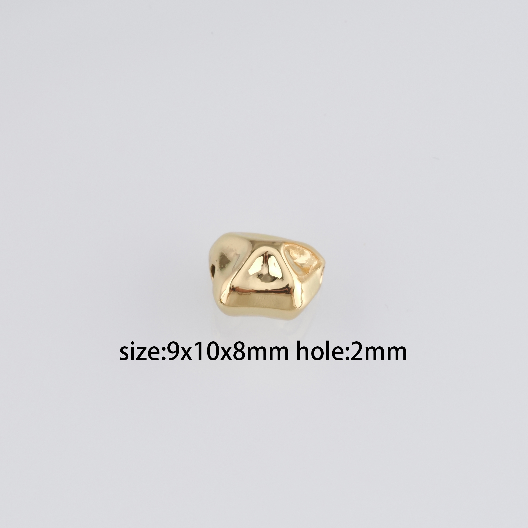 18K Gold Filled Geometric Spacer Beads,Irregular Bead for Bracelet Jewelry Necklace Making Supply