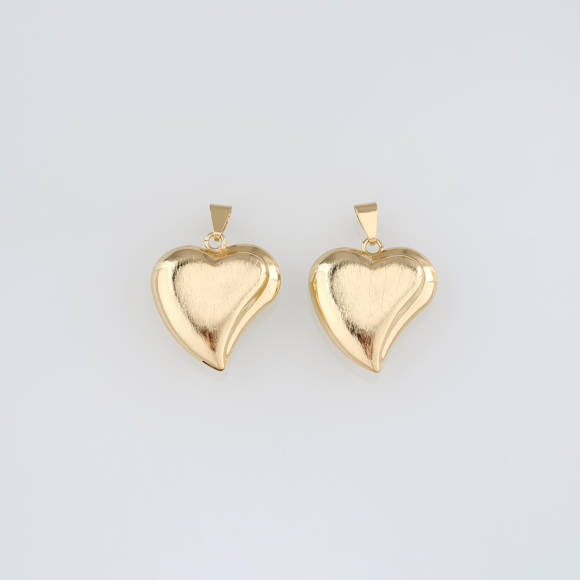 18K Gold Filled Heart Pendant,Dainty Heart Charm Earrings Necklace for DIY Jewelry Making Supply