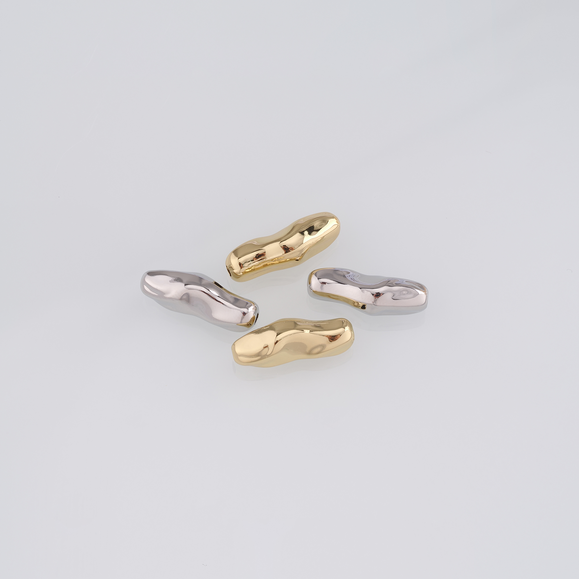 18K Gold Filled Geometric Spacer Beads,Irregular Bead for Bracelet Jewelry Necklace Making Supply