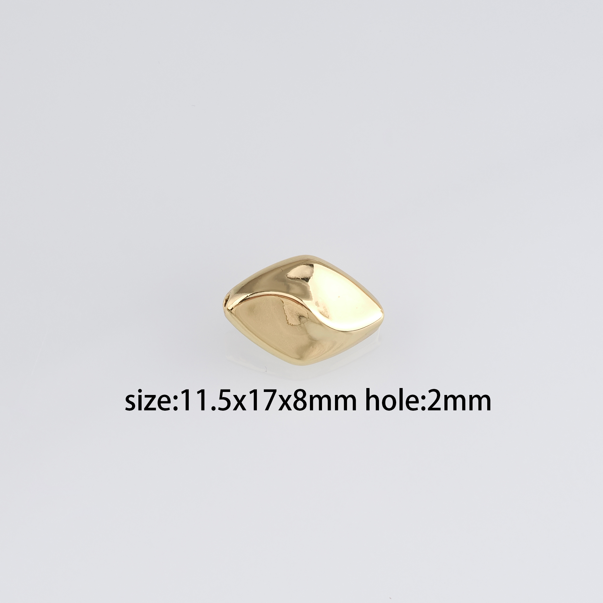 18K Gold Filled Rhombus Spacer Beads,Dainty Irregular Beads,DIY Jewelry Making Supply