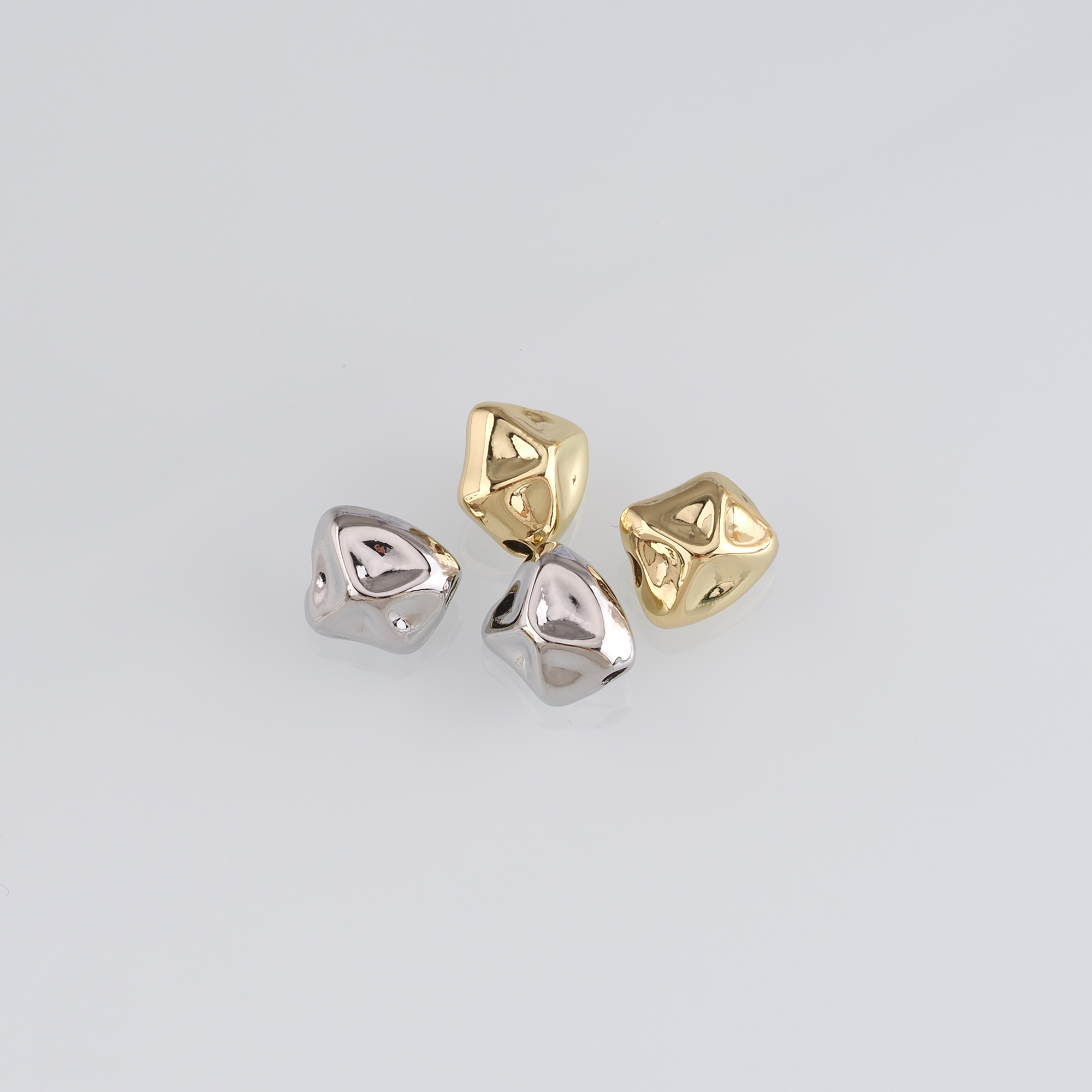 18K Gold Filled Geometric Spacer Beads,Irregular Bead for Bracelet Jewelry Necklace Making Supply