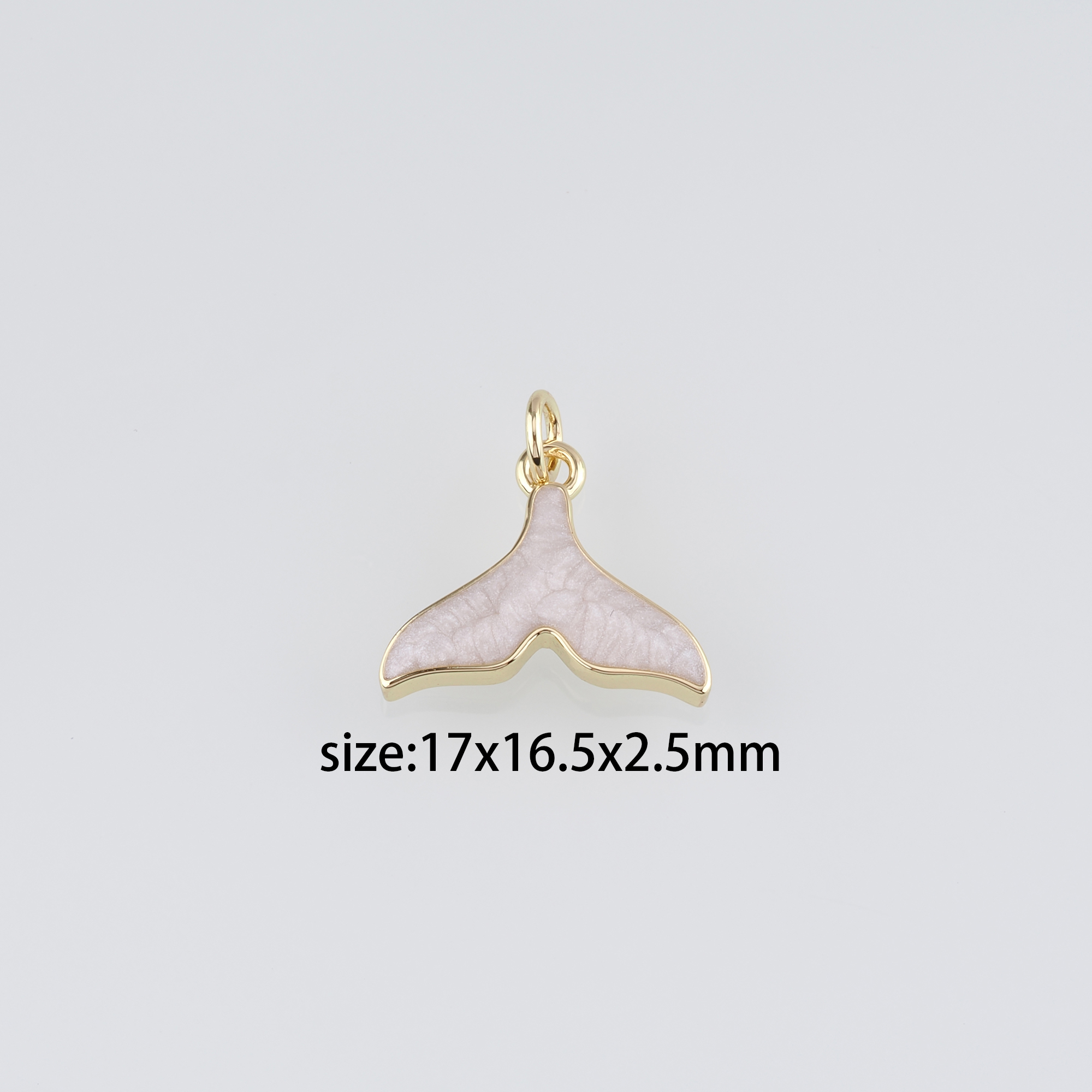 18K Gold Filled Whale Tail Pendant,Enamel Whale Tail Charm Earrings Necklace for DIY Jewelry Making Supply