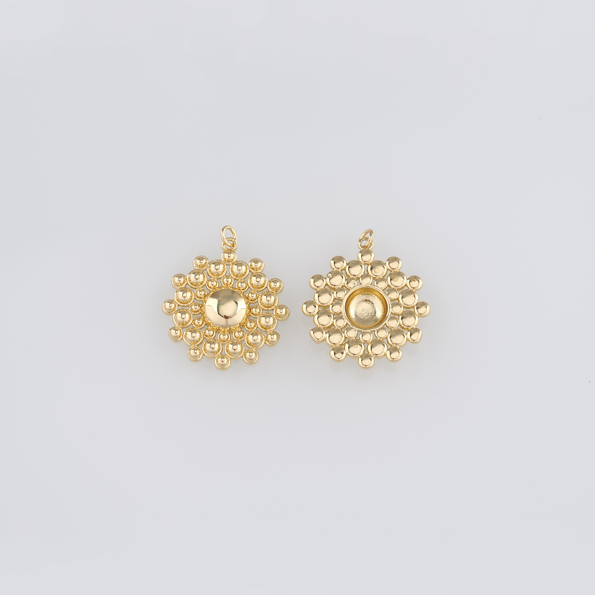 18K Gold Filled Round Pendant,Dainty Round Earrings Necklace for DIY Jewelry Making Supply