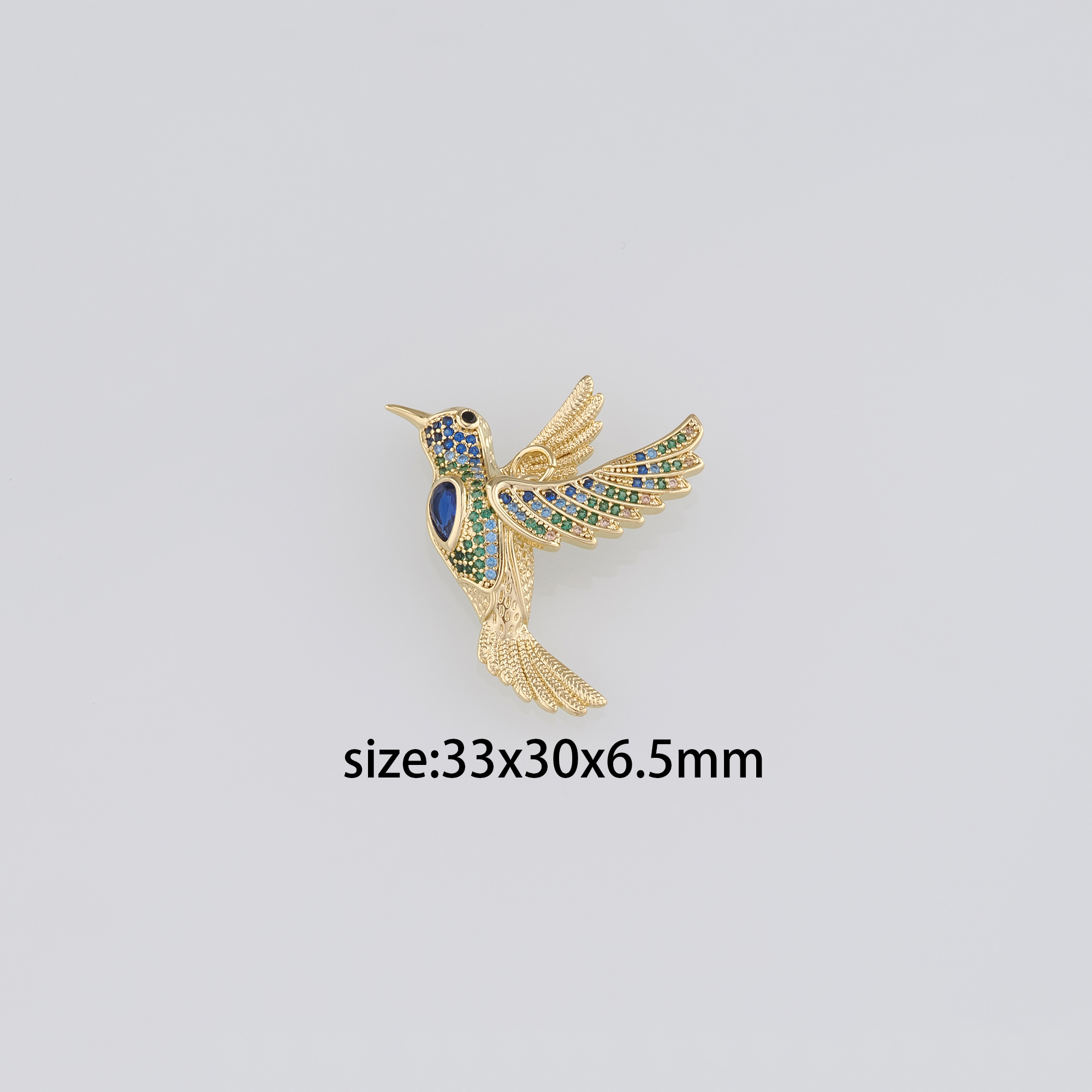 18K Gold Filled Bird Pendant,CZ Micro Pave Bird Cross Charm Earrings Necklace for DIY Jewelry Making Supply