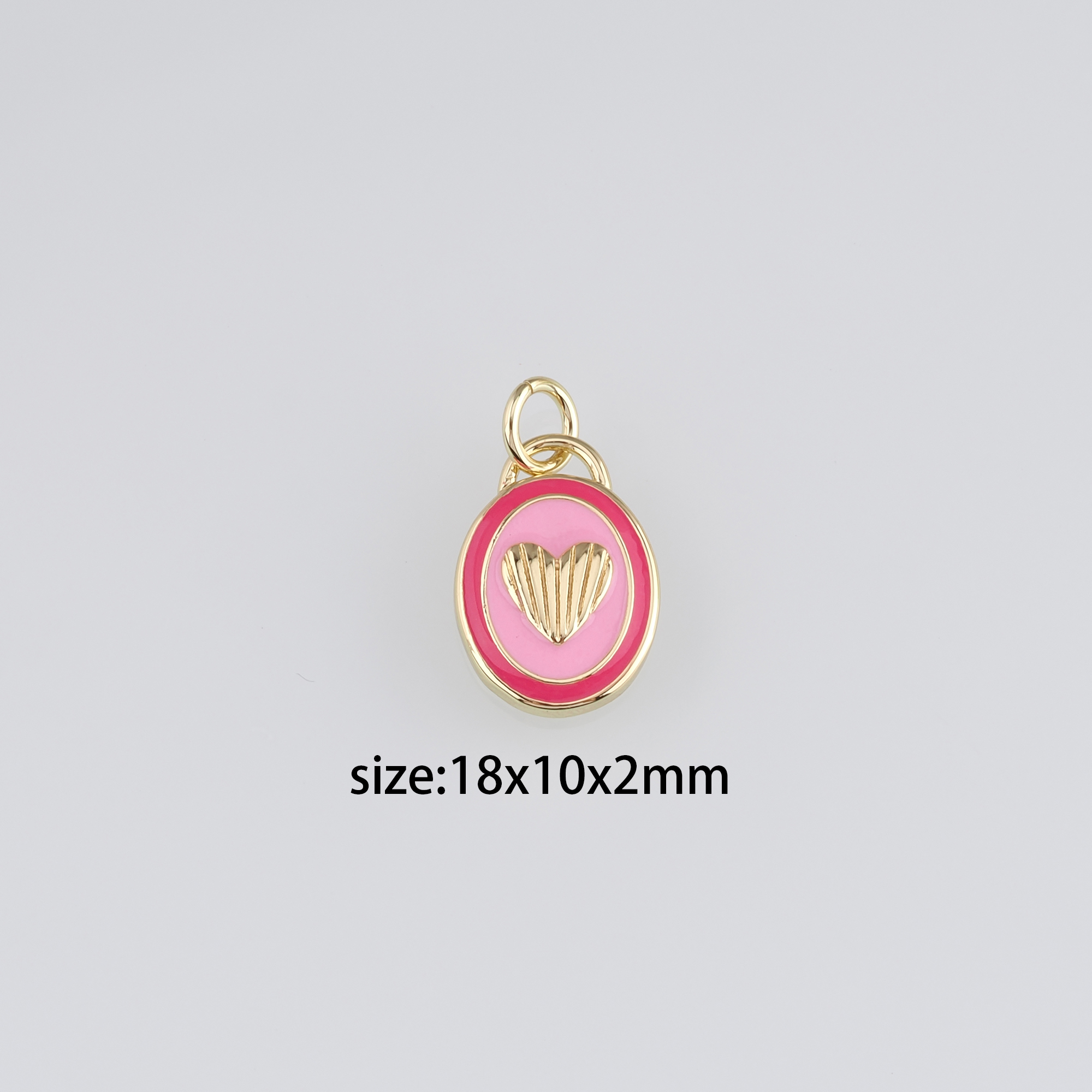 18K Gold Filled Heart Pendant,Enamel Heart Charm Earrings Necklace for DIY Jewelry Making Supply