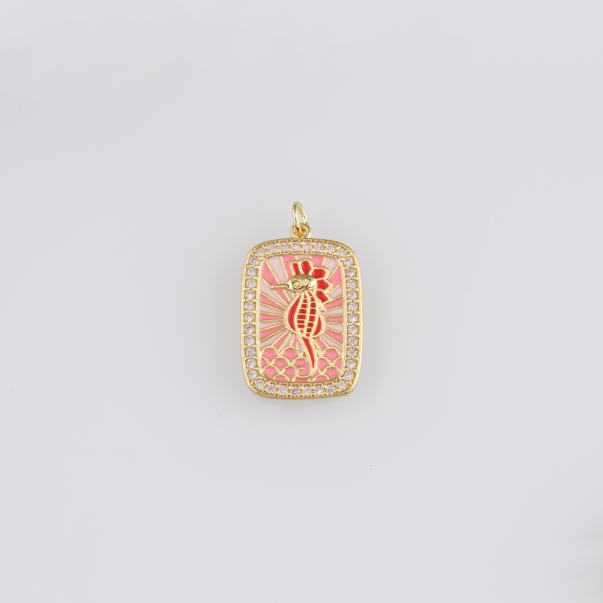 Ocean Charm,18K Gold Filled Conch Pendant,Seahorse Charm,Enamel Dolphin Earrings Necklace for DIY Jewelry Making Supply