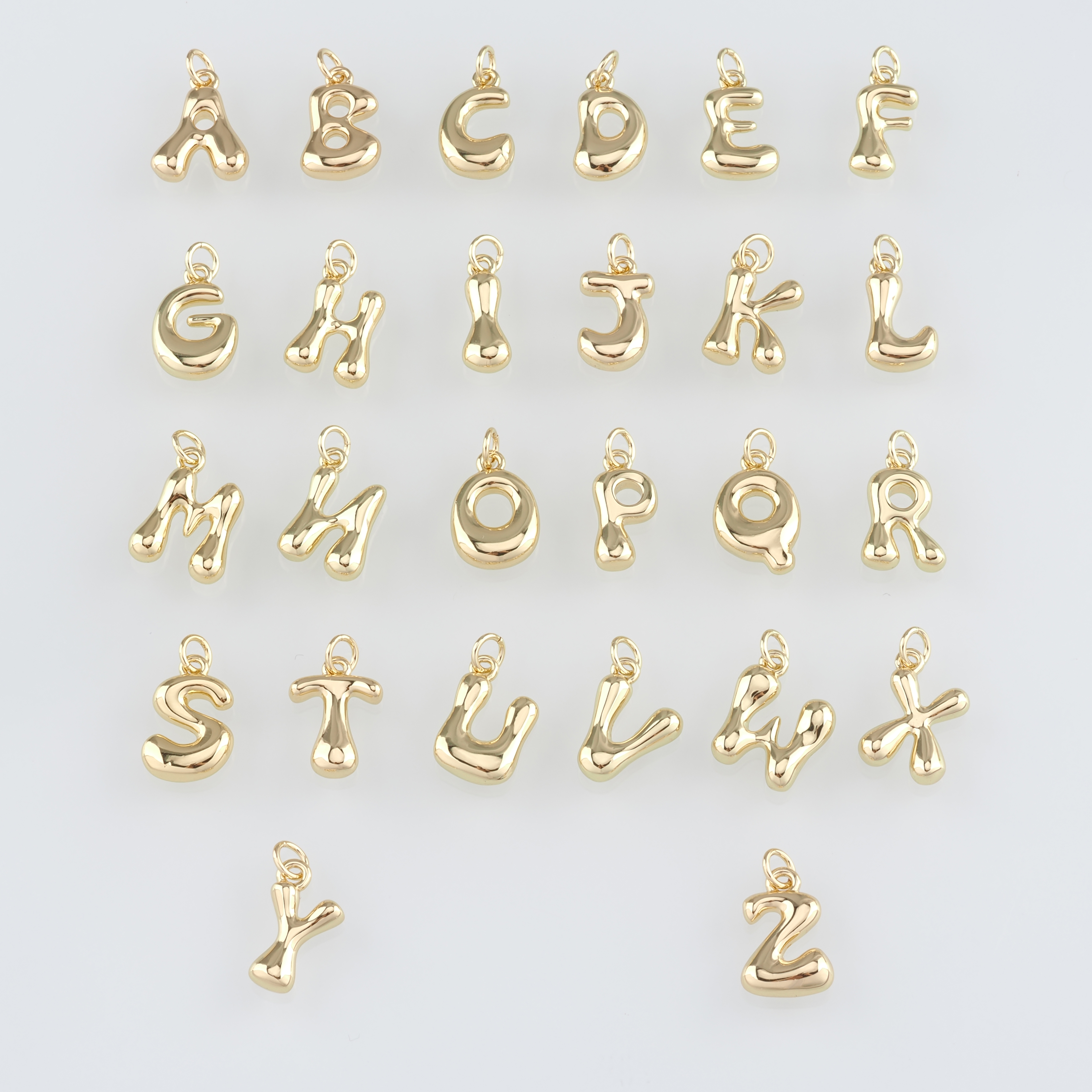 18K Gold Filled Initial Pendant,Dainty Letter Charm Earrings Necklace for DIY Jewelry Making Supply