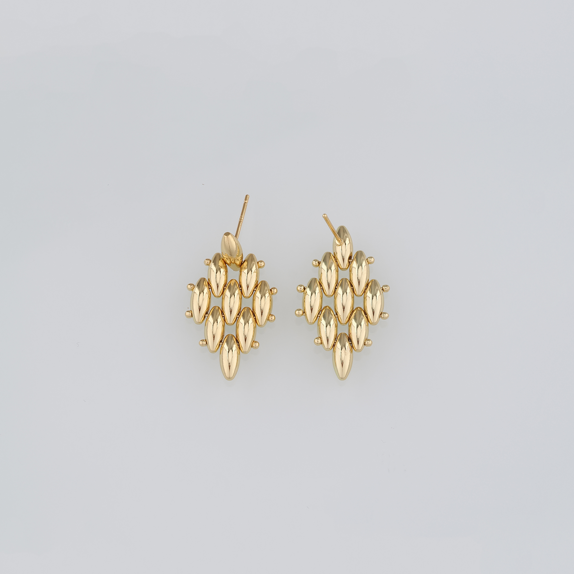 18K Gold Filled Mesh Stud Earrings,Dainty Rhombus Earrings,Minimalist Earrings,Boho Earrings