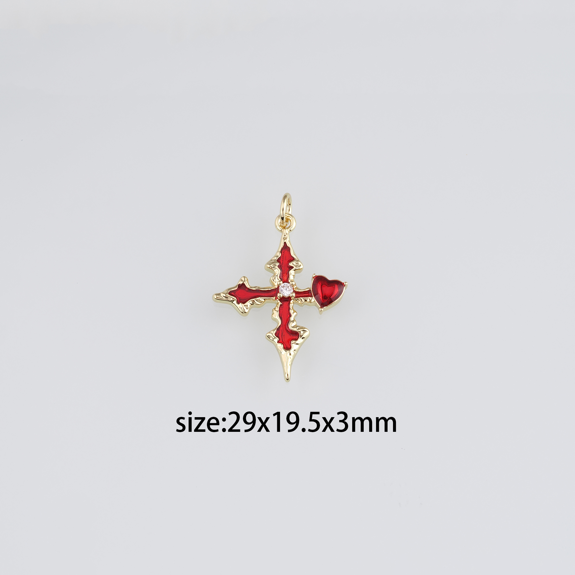 18K Gold Filled Cross Pendant,Religious Charm Earrings Necklace for DIY Jewelry Making Supply