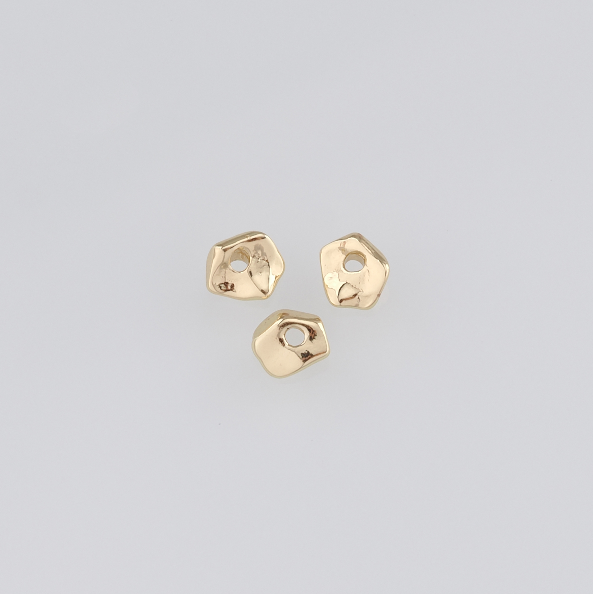 5pcs 18K Gold Filled Geometric Spacer Beads,Irregular Bead for Bracelet Jewelry Necklace Making Supply