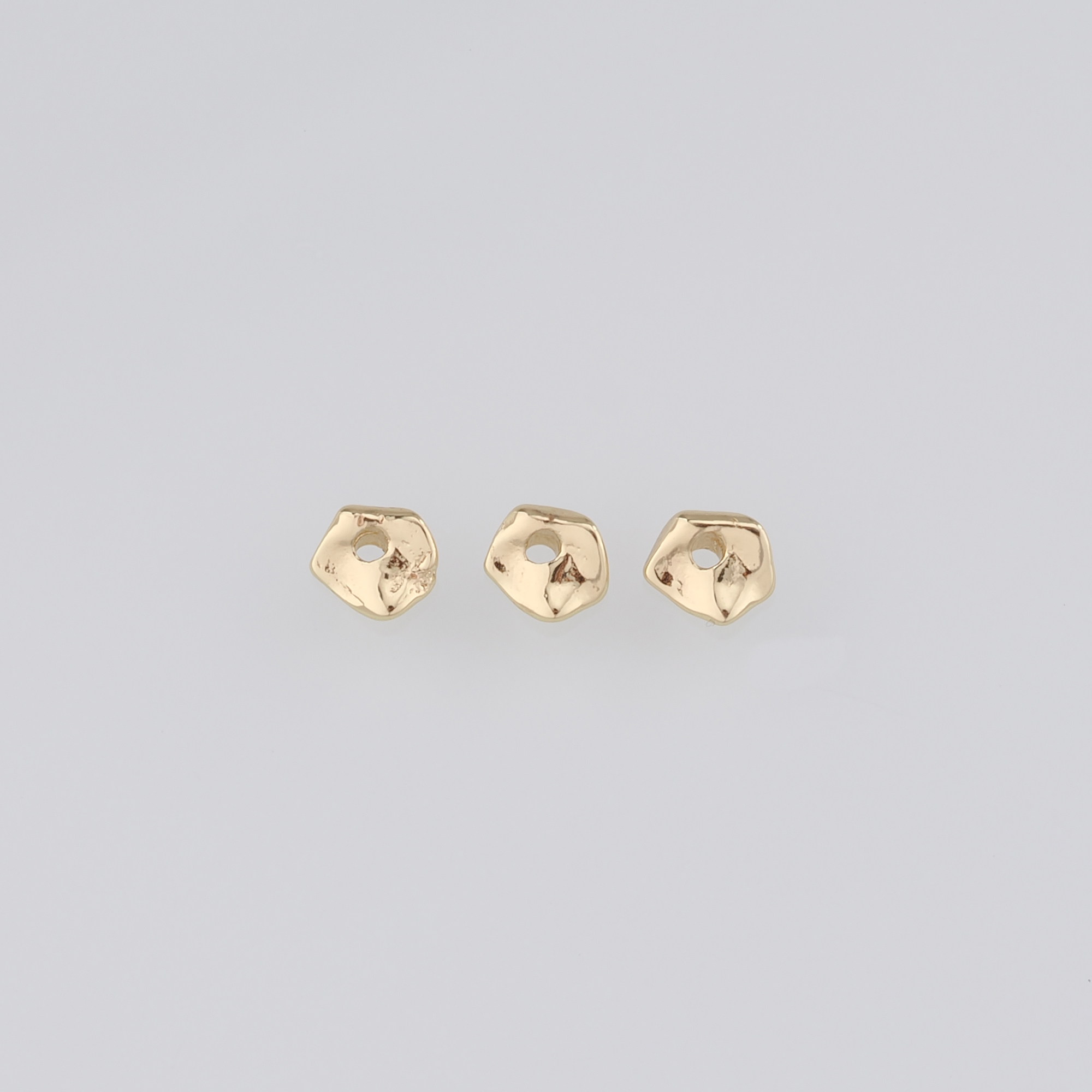 5pcs 18K Gold Filled Geometric Spacer Beads,Irregular Bead for Bracelet Jewelry Necklace Making Supply