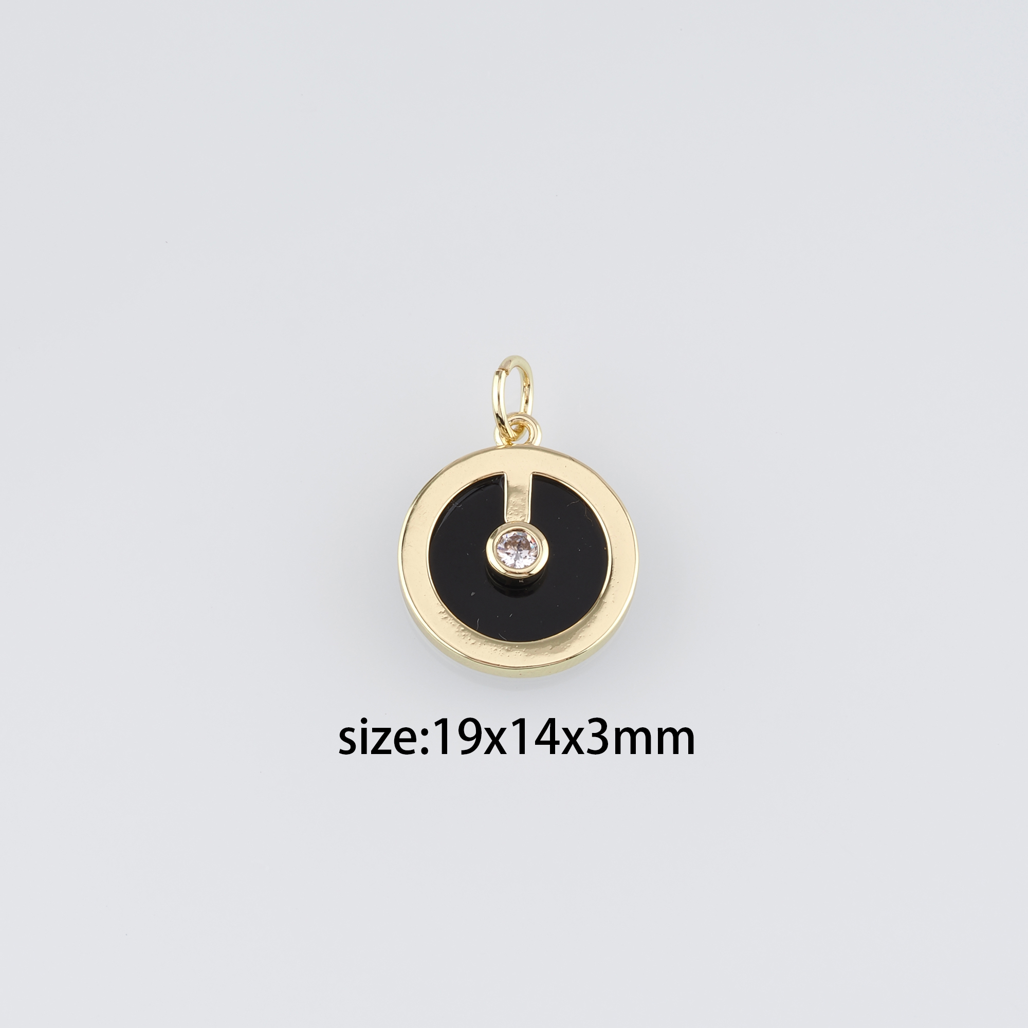 18K Gold Filled Round Pendant,Dainty Round Earrings Necklace for DIY Jewelry Making Supply
