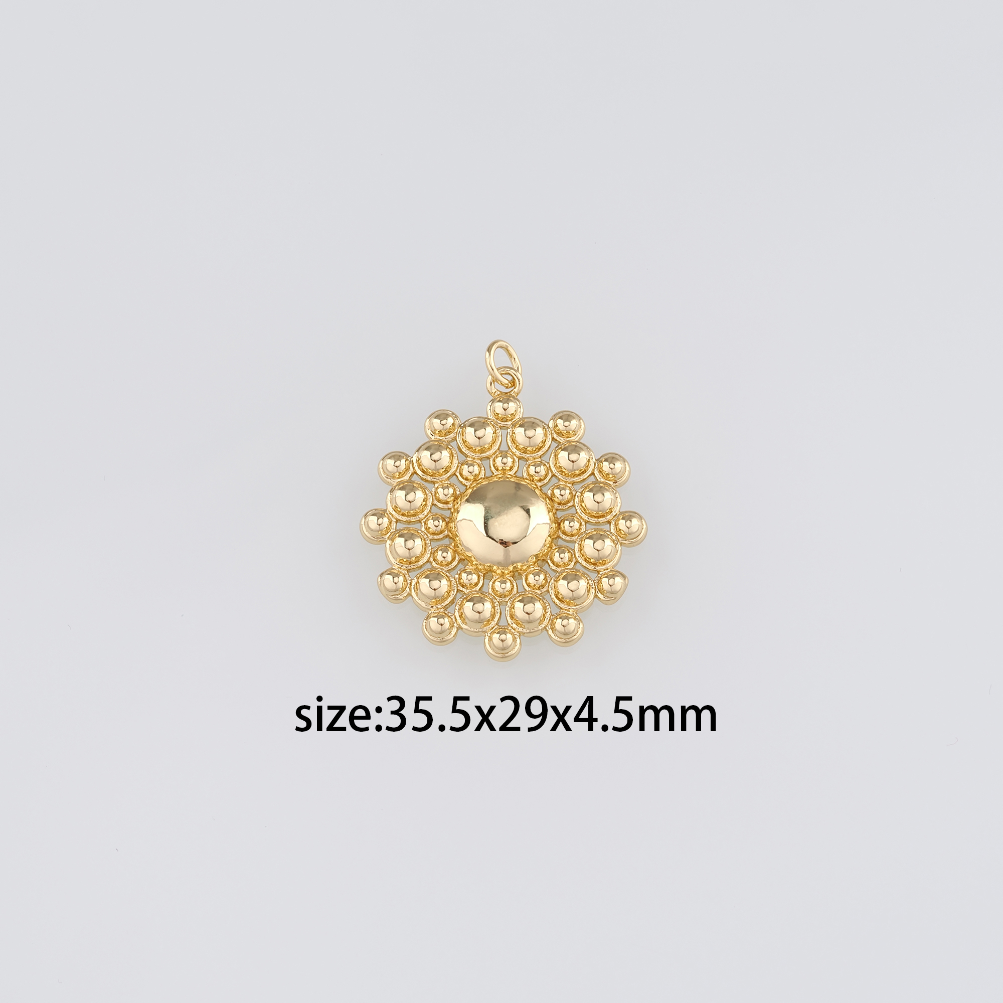 18K Gold Filled Round Pendant,Dainty Round Earrings Necklace for DIY Jewelry Making Supply
