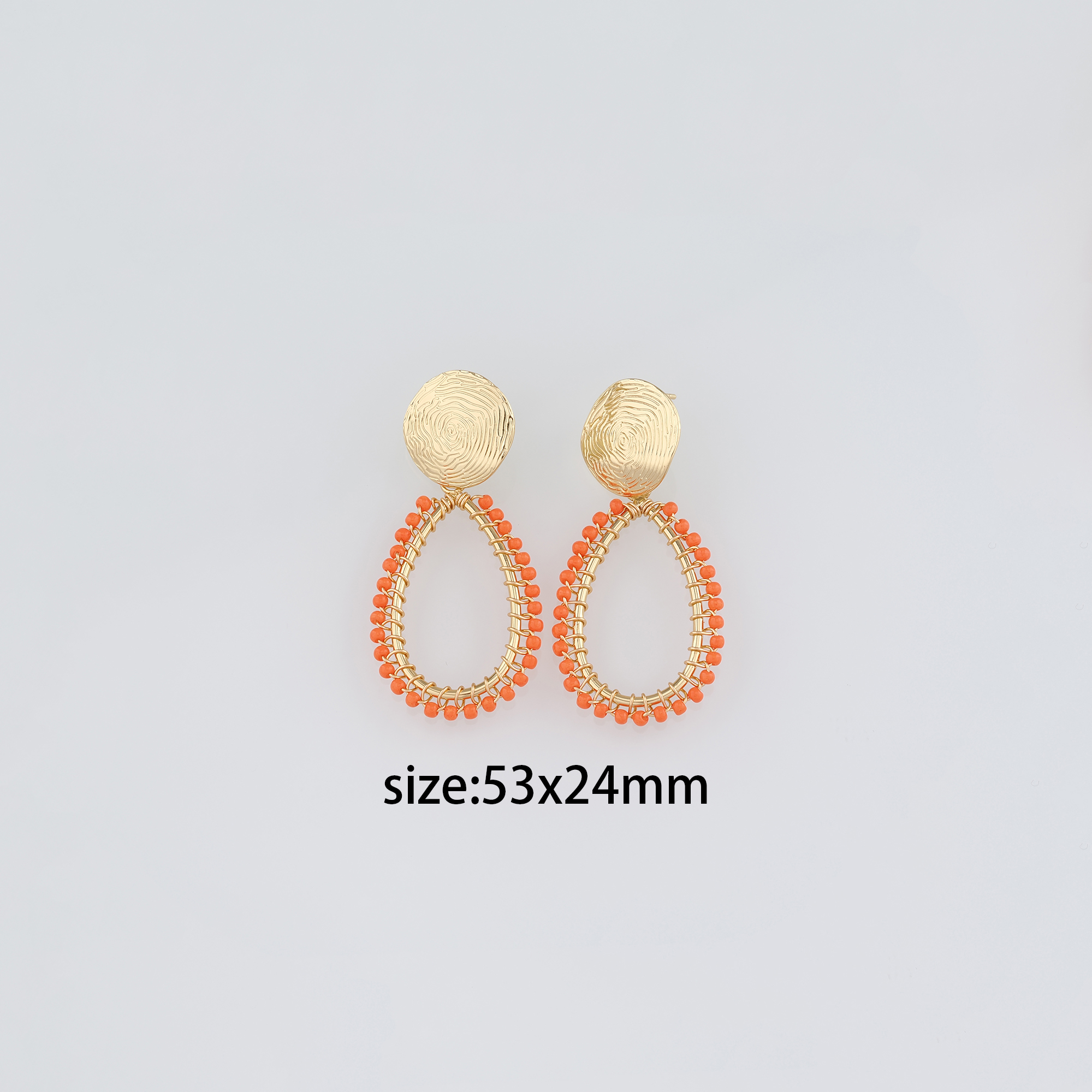 18K Gold Filled Beaded Stud Earrings,Dainty Earrings,Oval Earrings,Minimalist Earring,Gift for Wife