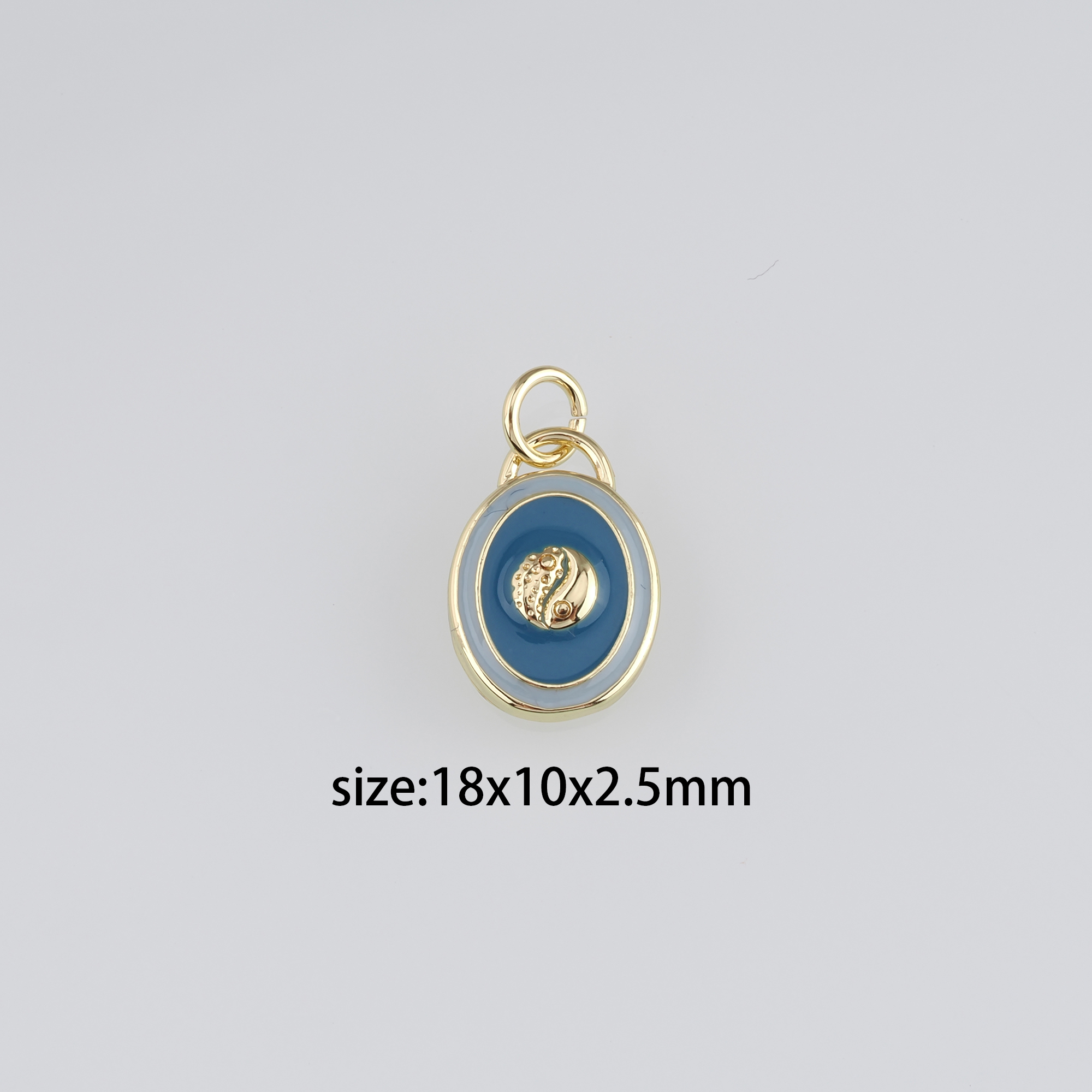 18K Gold Filled Yin Yang Pendant,Enamel Gossip Charm Earrings Necklace for DIY Jewelry Making Supply