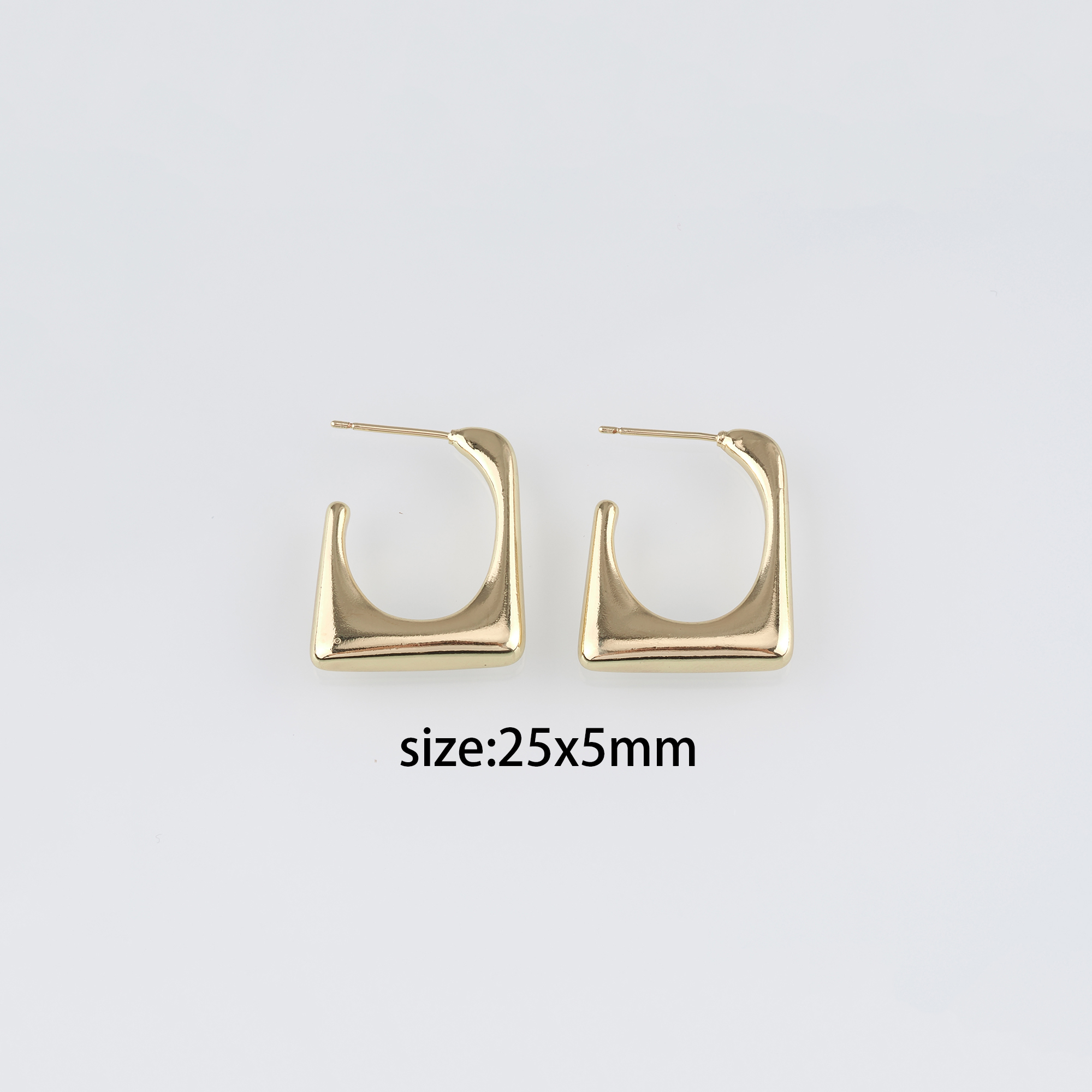 18K Gold Filled Rectangle Hoop Earring,Minimalist Earrings,Gold Hoop Earrings,Huggie Earrings,Gift for Her