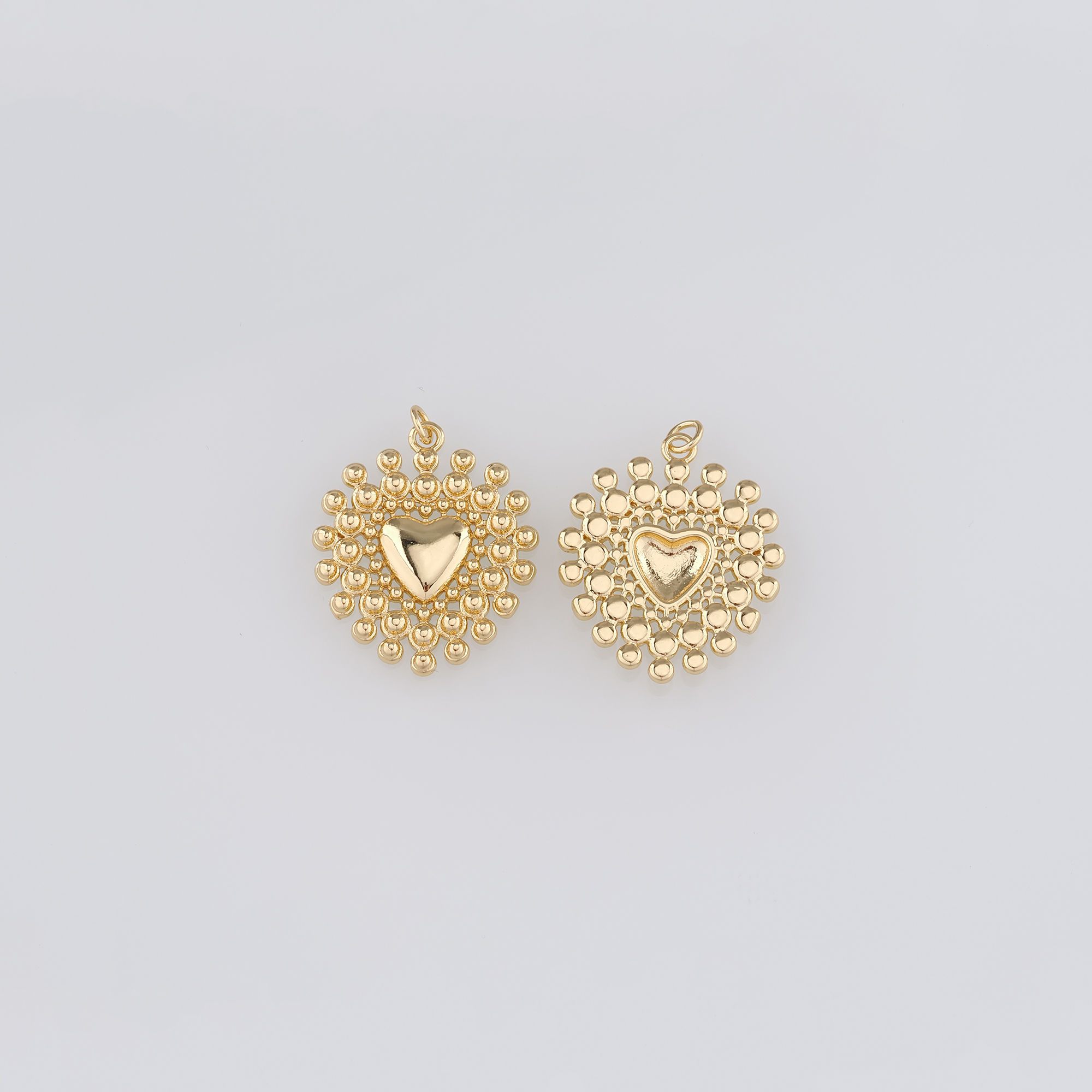 18K Gold Filled Heart Pendant,Dainty Heart Charm Earrings Necklace for DIY Jewelry Making Supply