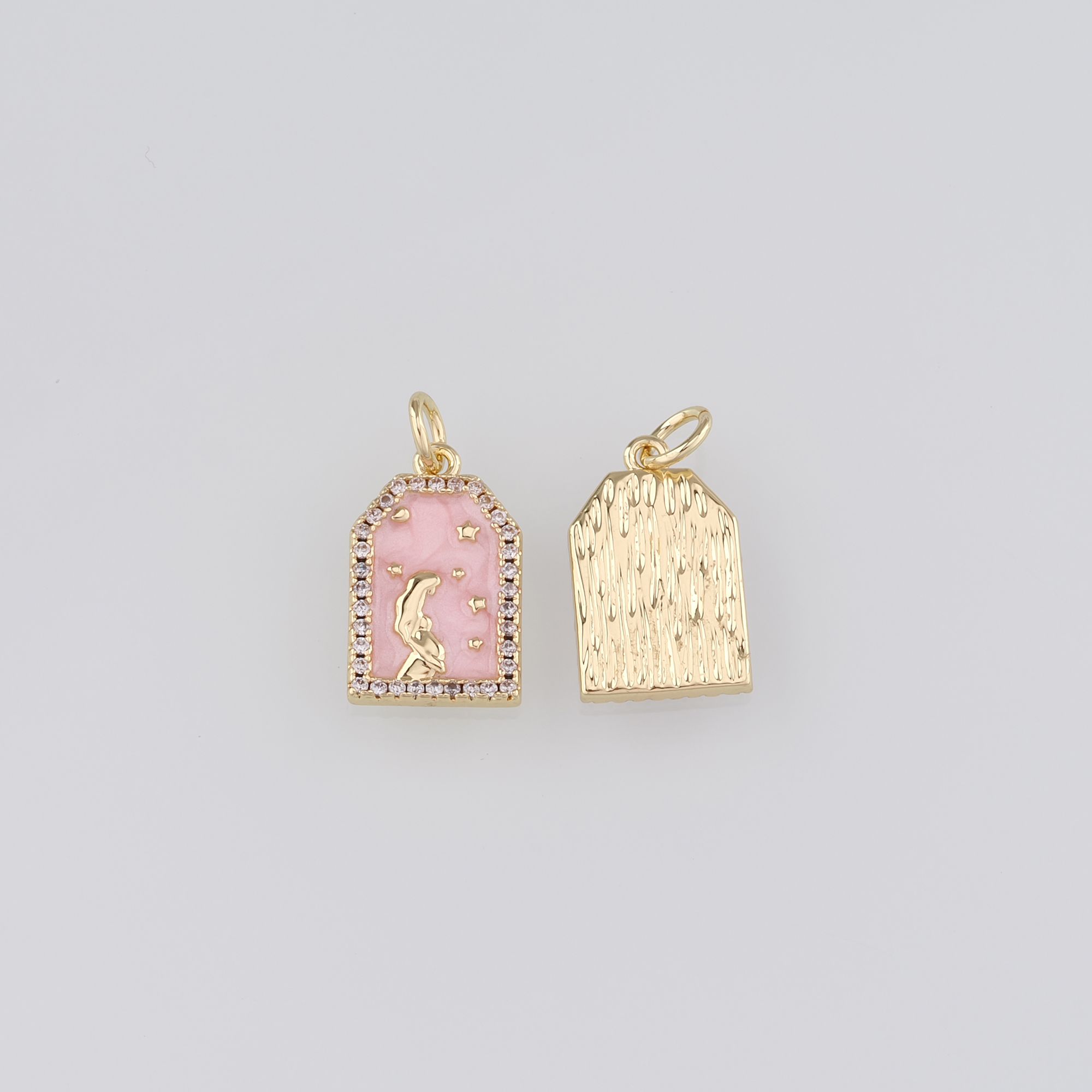 18K Gold Filled Mom Pendant,CZ Micro Pave Mom Charm Earrings Necklace for DIY Jewelry Making Supply