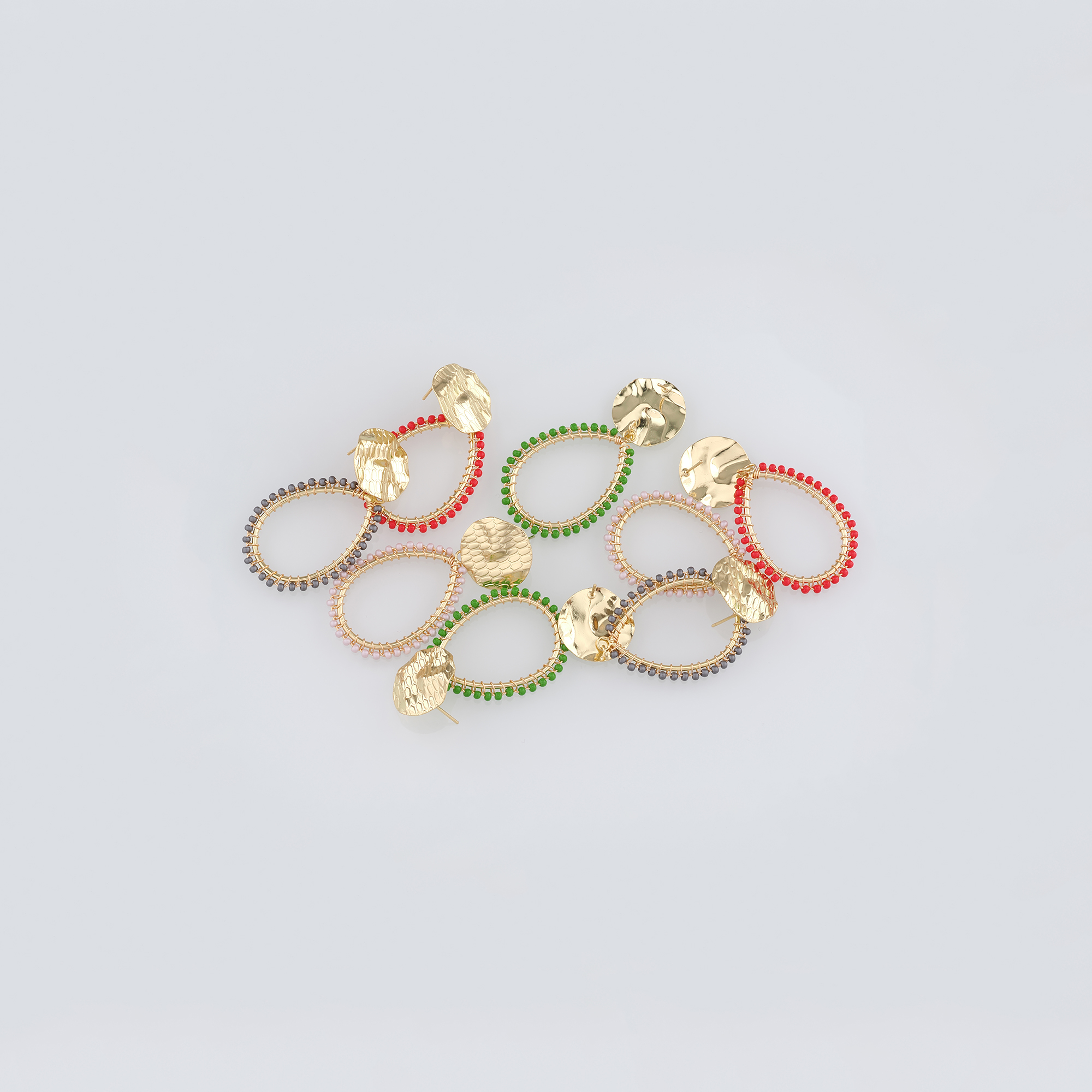 18K Gold Filled Beaded Stud Earrings,Dainty Earrings,Oval Earrings,Minimalist Earring,Gift for Wife