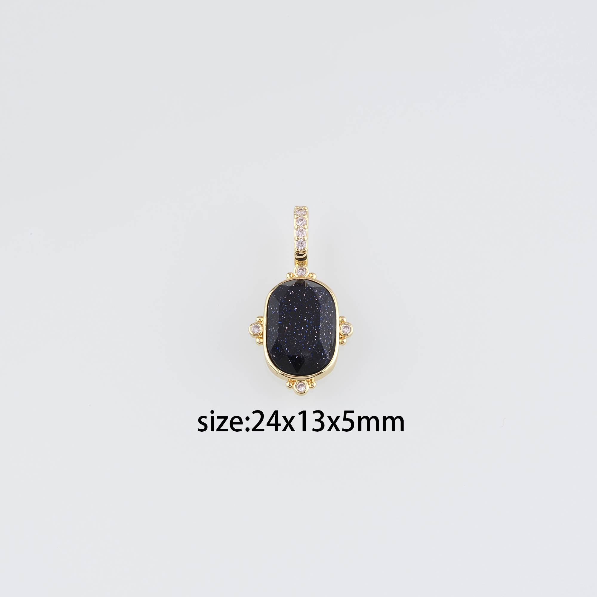 18K Gold Filled Oval Pendant,Dainty Oval Charm Earrings Necklace for DIY Jewelry Making Supply