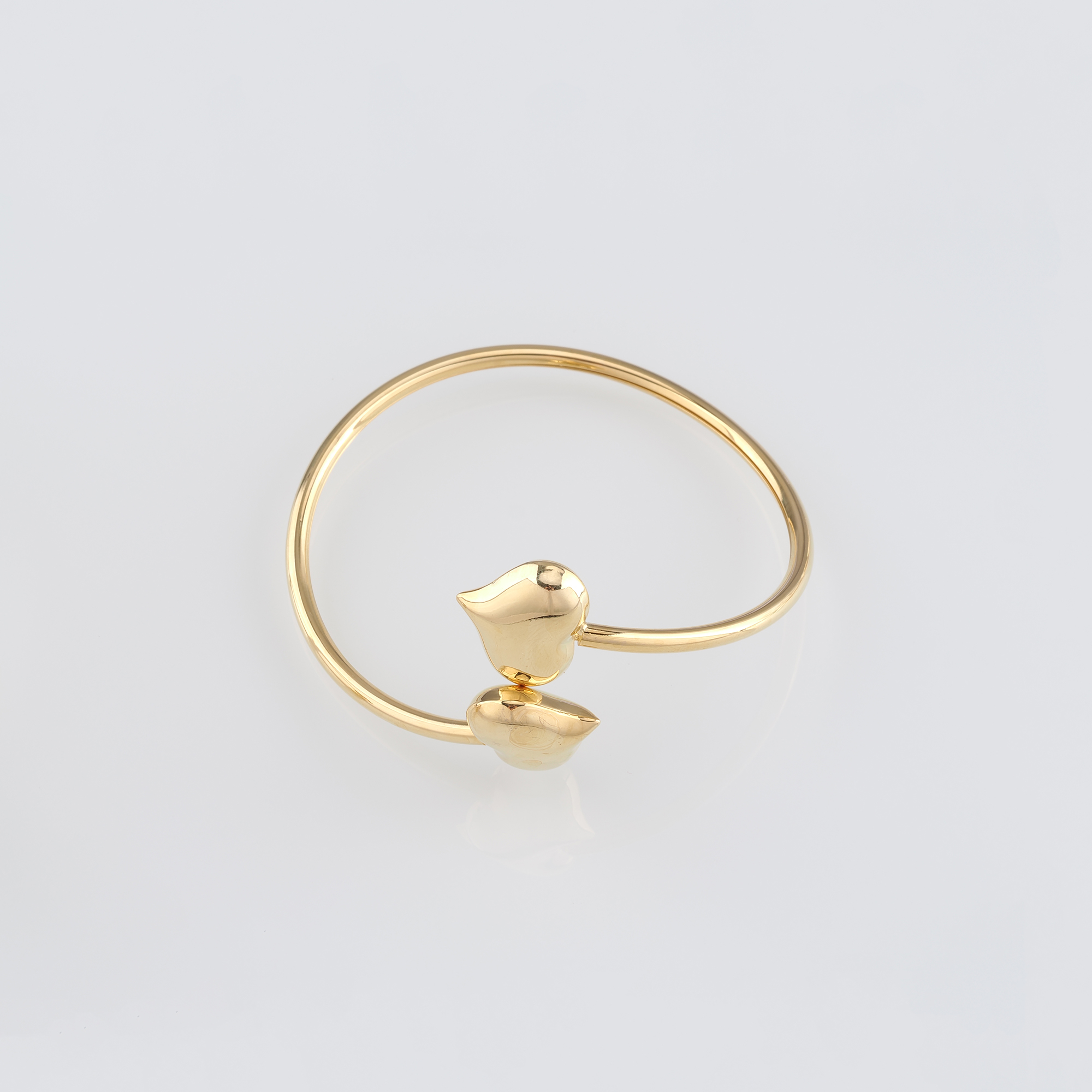 18K Gold Filled Heart Bangle,Boho Bracelet,Minimalist Bracelet,Cuff Bracelet,Everyday Bracelet,Gift for Her