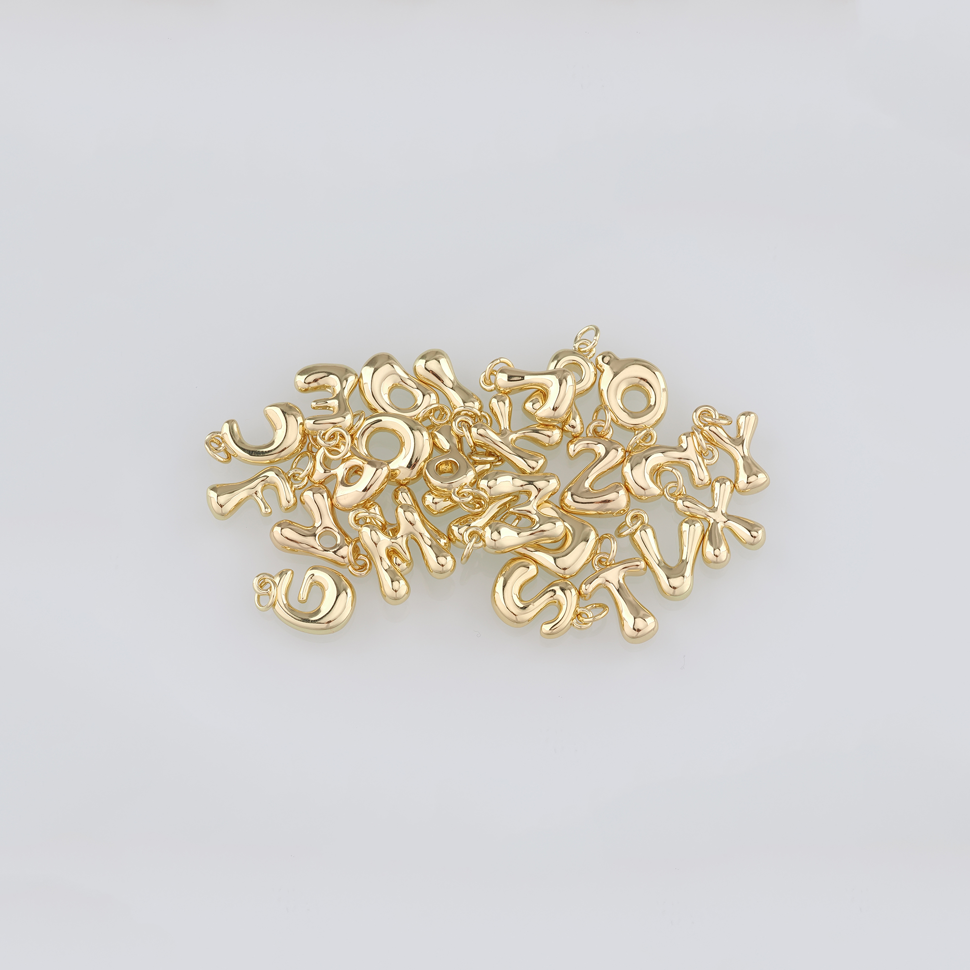 18K Gold Filled Initial Pendant,Dainty Letter Charm Earrings Necklace for DIY Jewelry Making Supply