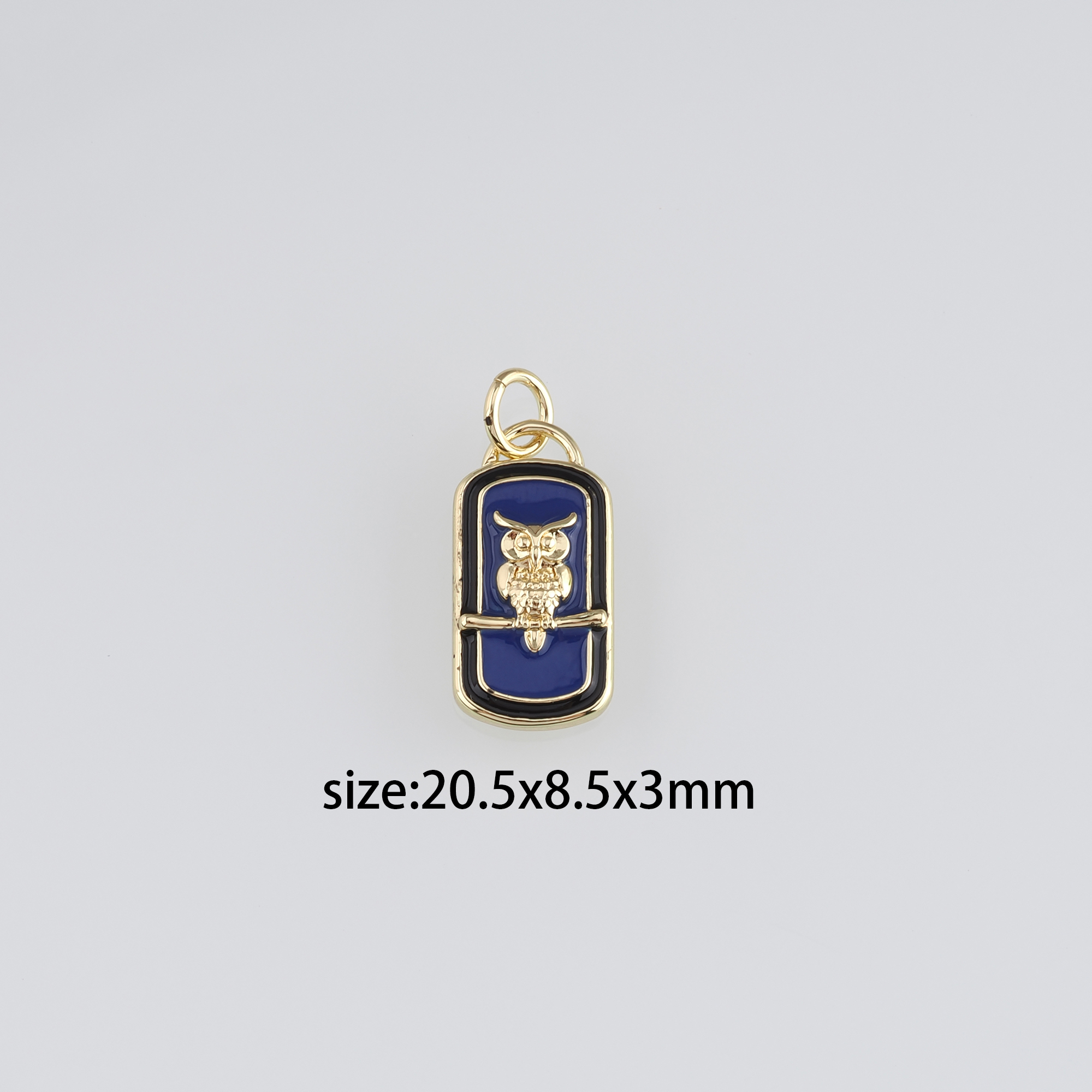 18K Gold Filled Owl Pendant,Animal Charm,Enamel Owl Earrings Necklace for DIY Jewelry Making Supply