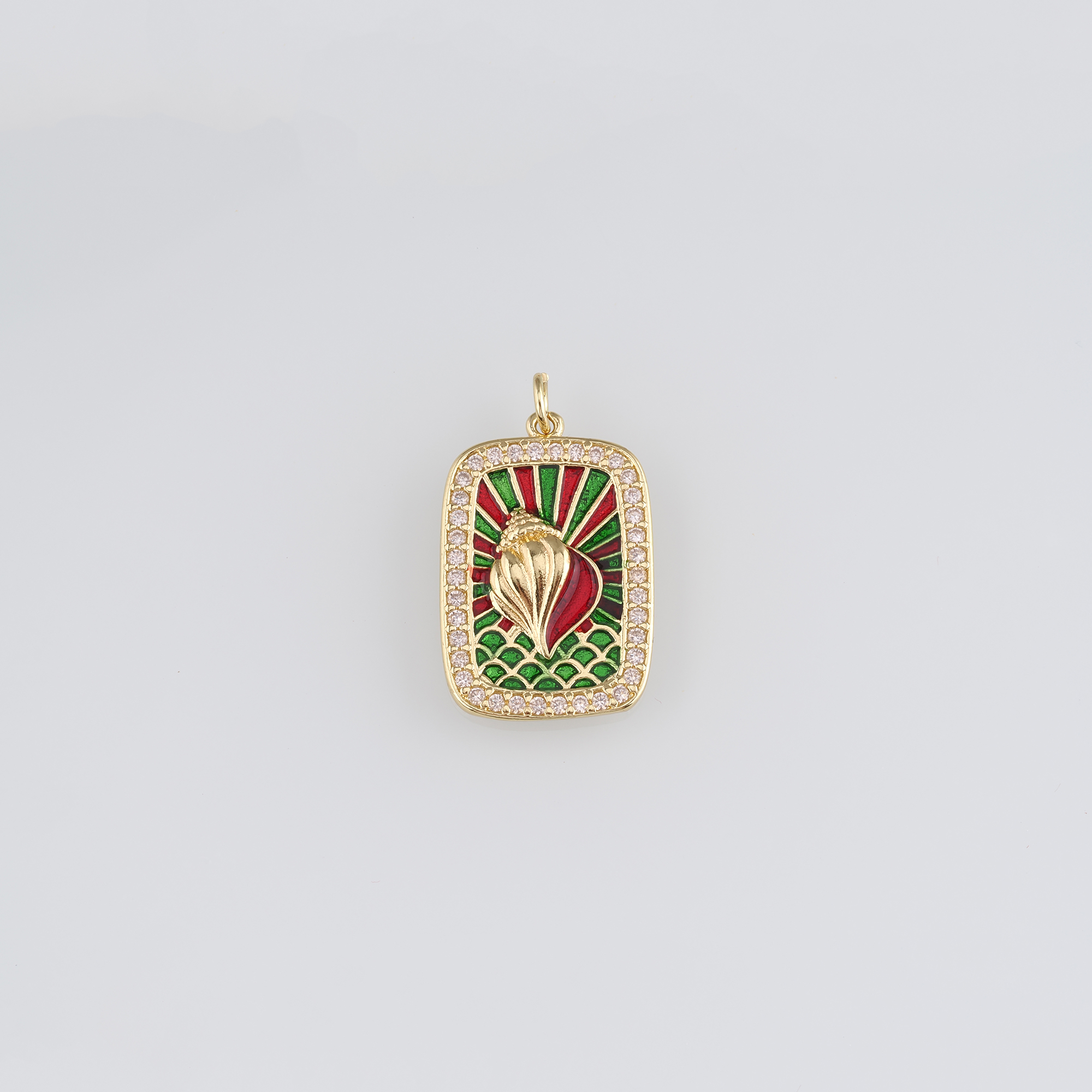 Ocean Charm,18K Gold Filled Conch Pendant,Seahorse Charm,Enamel Dolphin Earrings Necklace for DIY Jewelry Making Supply