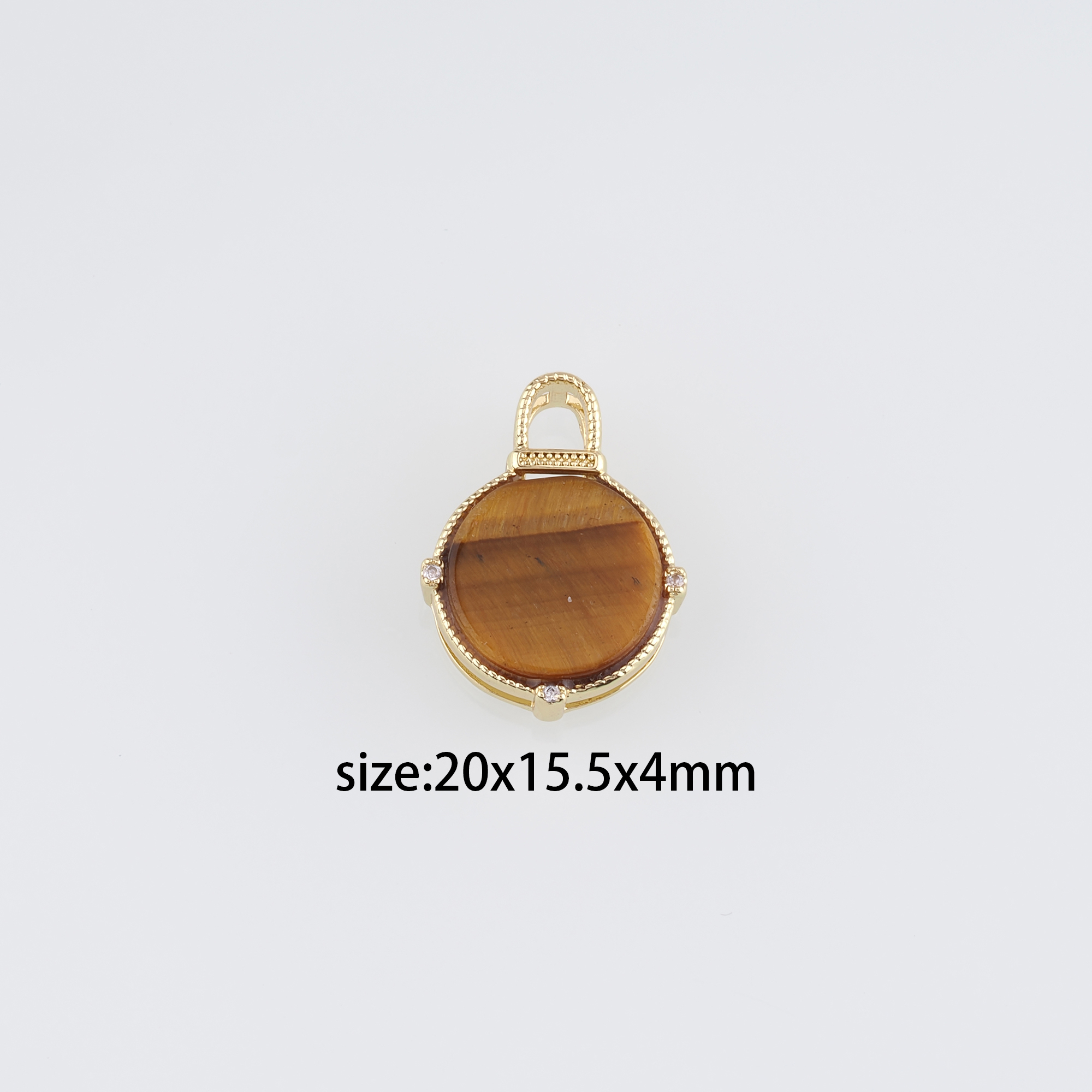 18K Gold Filled Round Pendant,Dainty Round Earrings Necklace for DIY Jewelry Making Supply