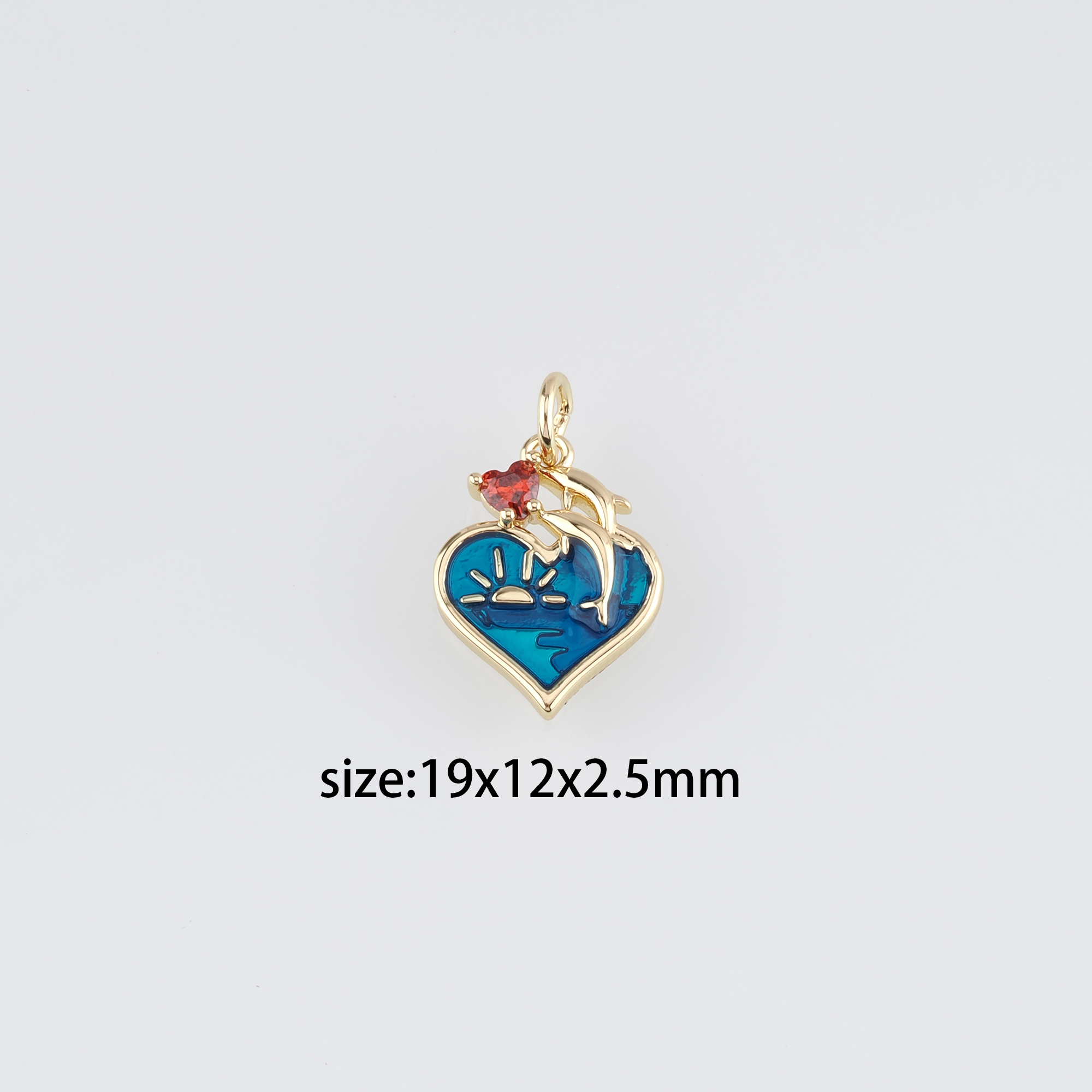 18K Gold Filled Dolphin Pendant,Enamel Dolphin Charms Earrings Necklace for DIY Jewelry Making Supply