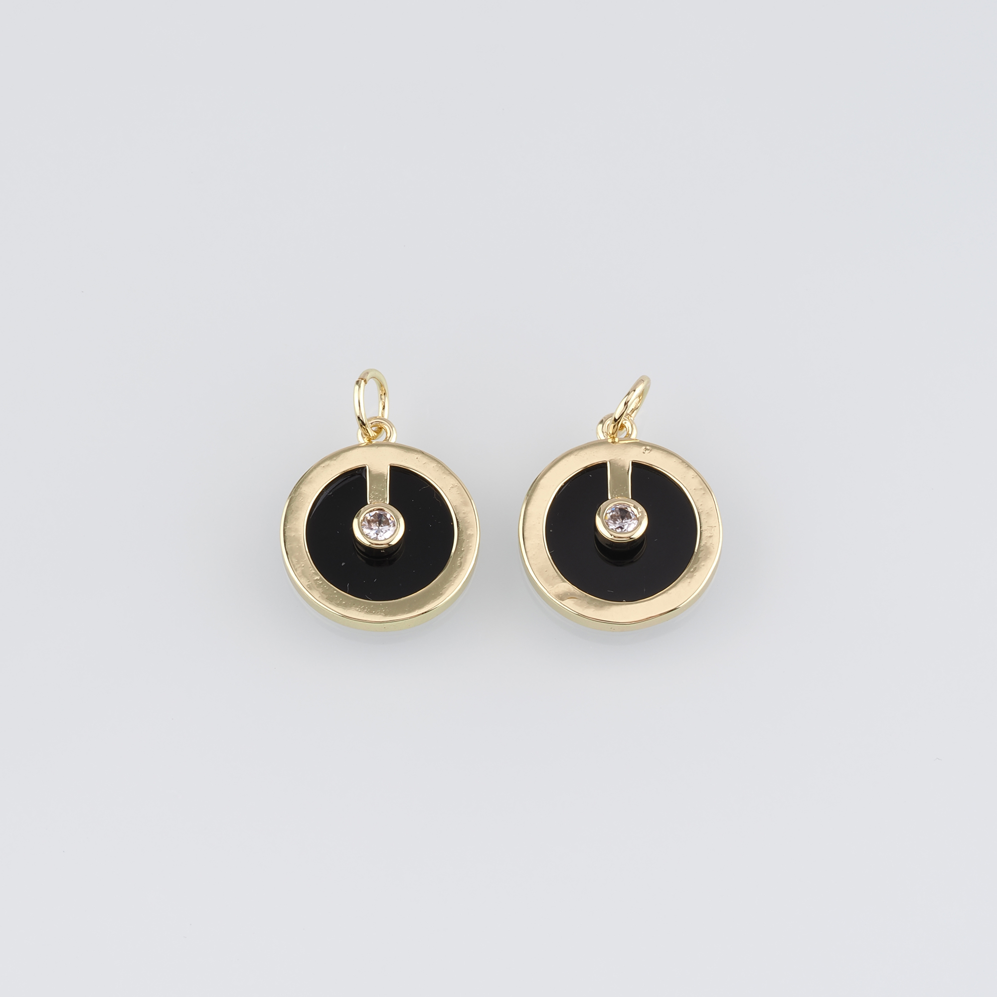 18K Gold Filled Round Pendant,Dainty Round Earrings Necklace for DIY Jewelry Making Supply