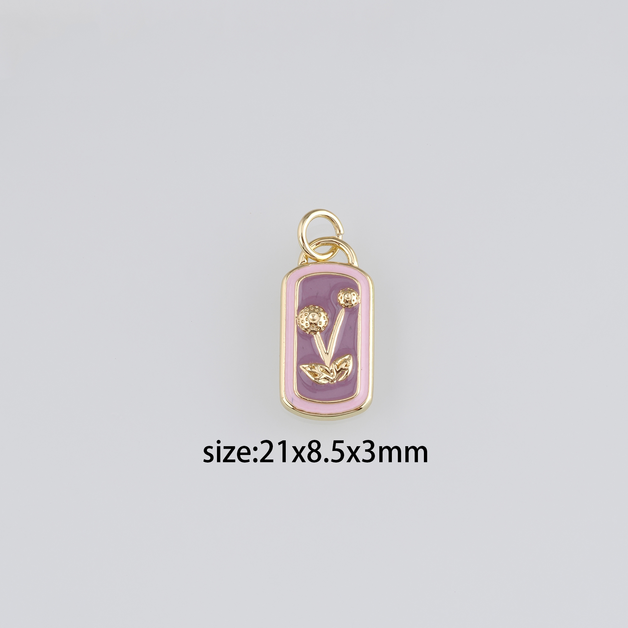 18K Gold Filled Dandelion Pendant,Enamel Dandelion Charm Earrings Necklace for DIY Jewelry Making Supply