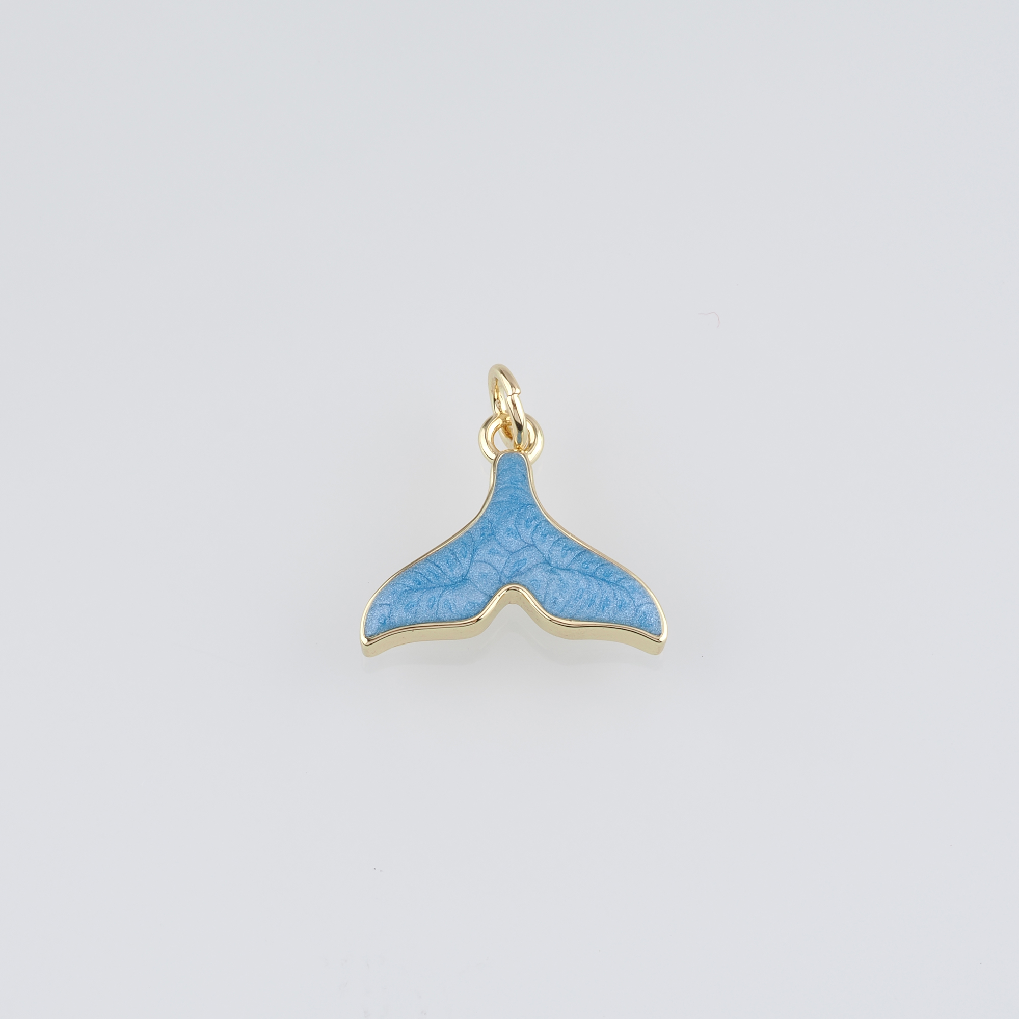 18K Gold Filled Whale Tail Pendant,Enamel Whale Tail Charm Earrings Necklace for DIY Jewelry Making Supply